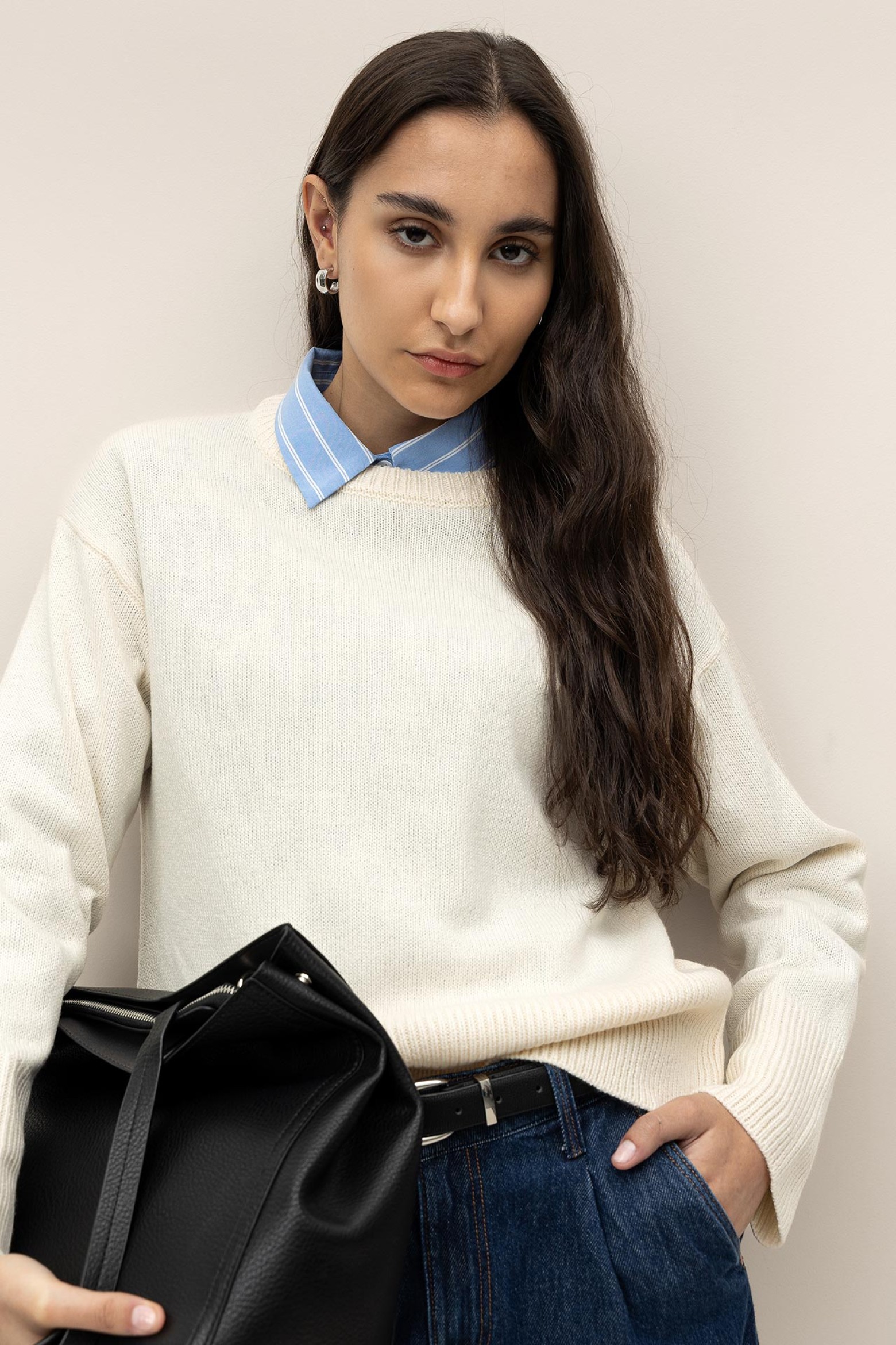 Regular Sweater with Square Neckline