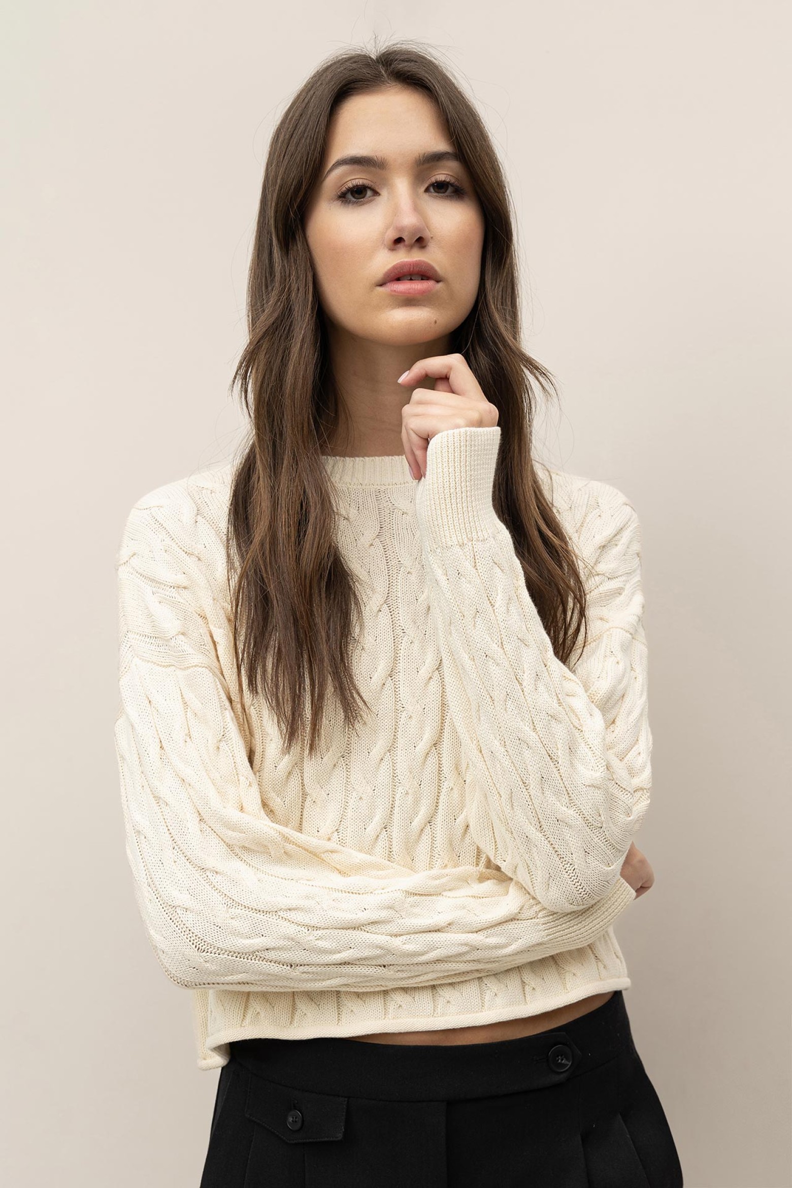 Cotton Cable Knit Sweater