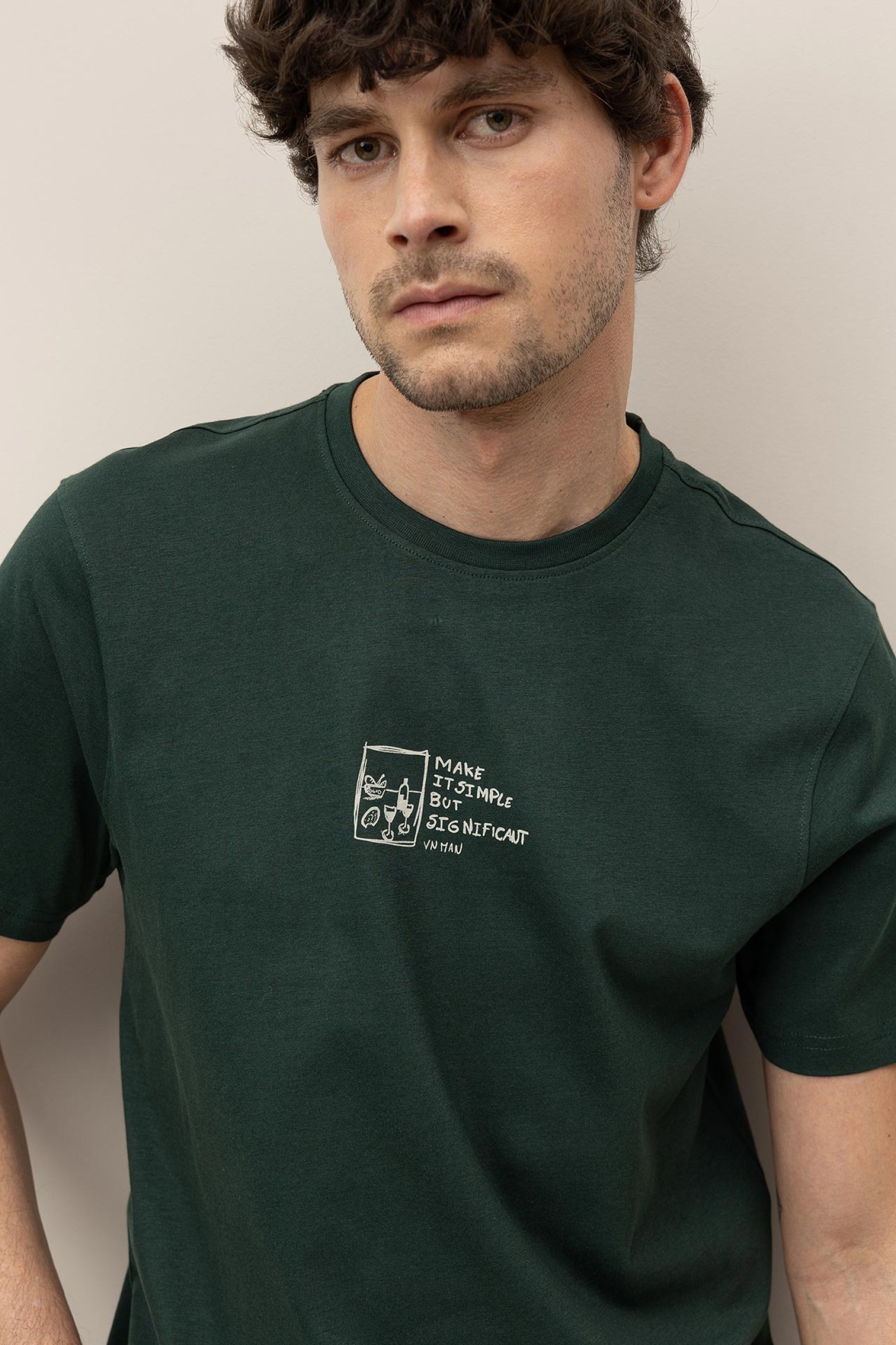 T-shirt de Algodo Detalhe Estampado