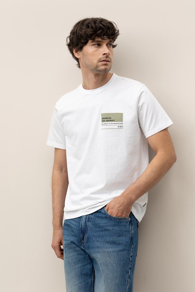 Camiseta de Algodón Estampada Camiseta de Algodón Estampada