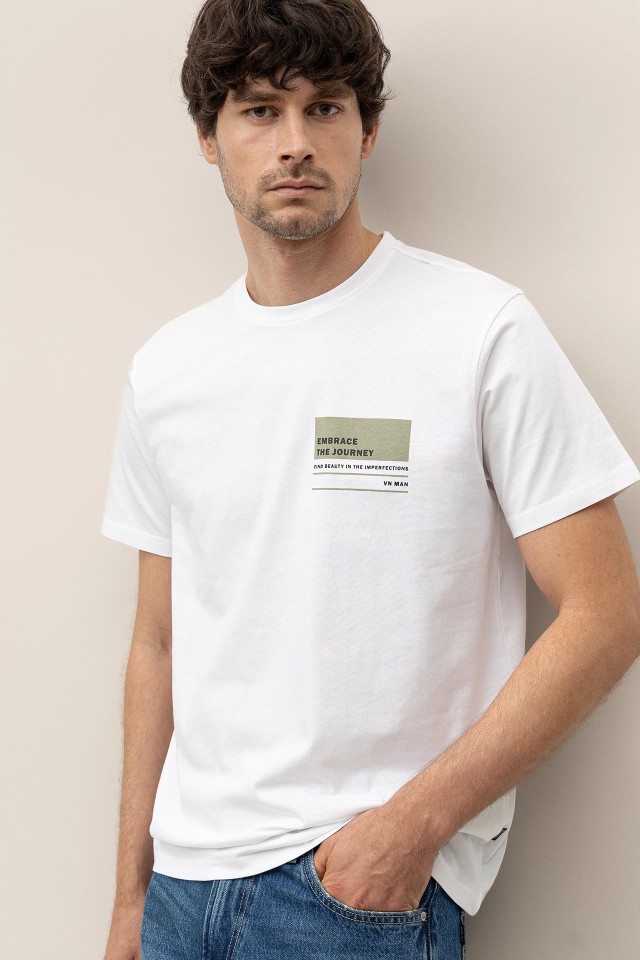 Camiseta de Algodón Estampada Camiseta de Algodón Estampada