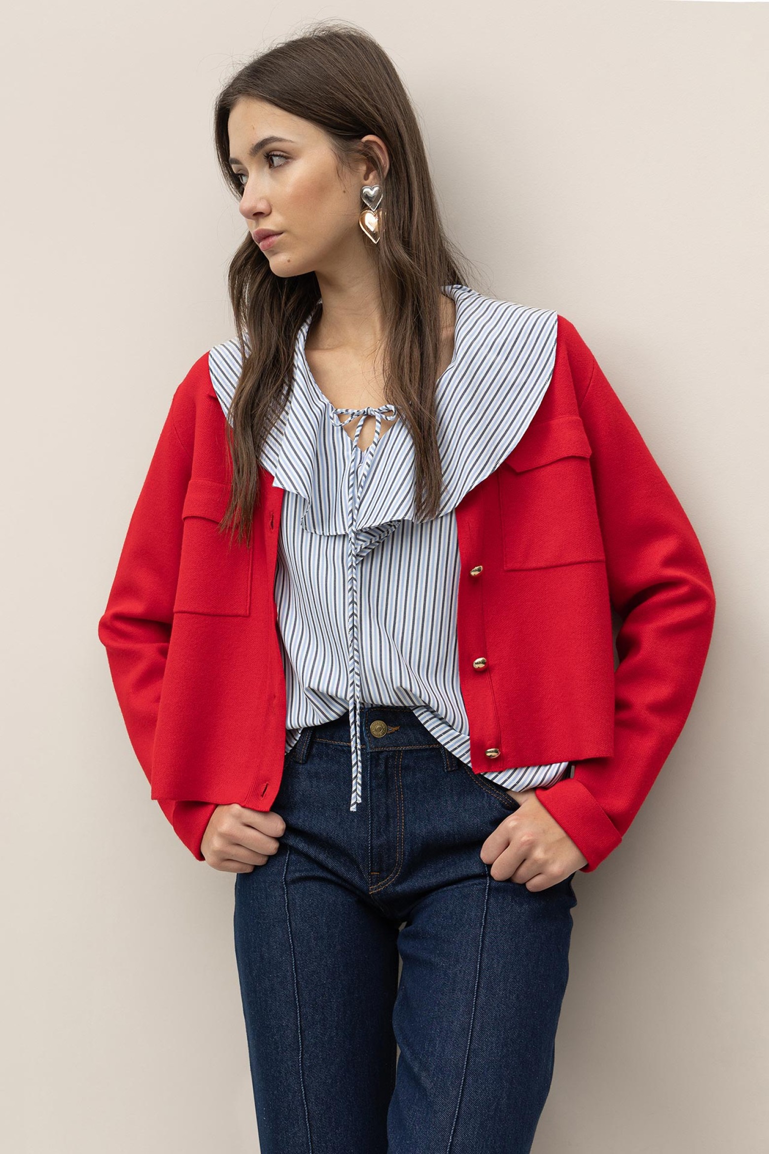 Regular Cardigan with Collar