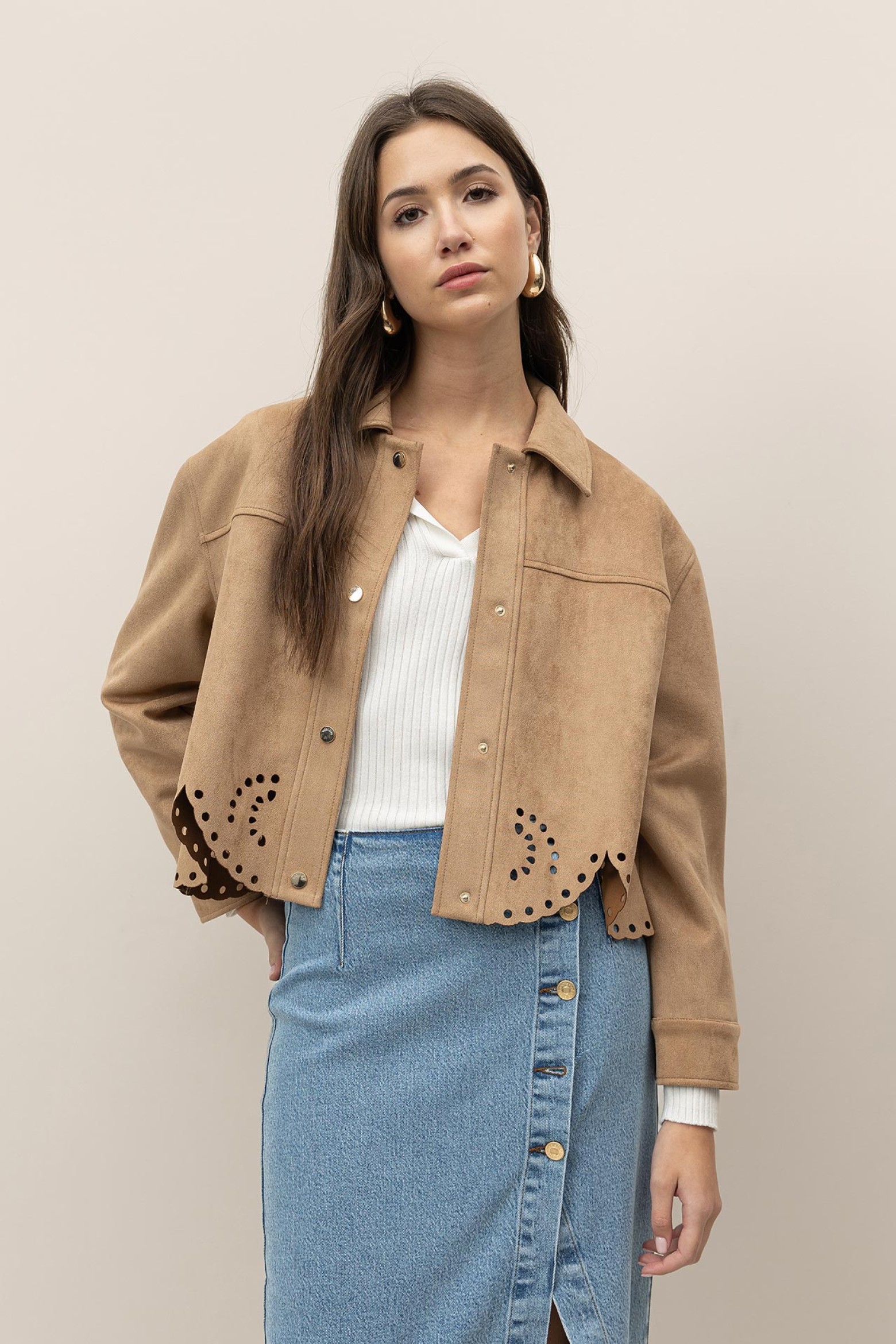 Casaco Cropped Efeito Camura