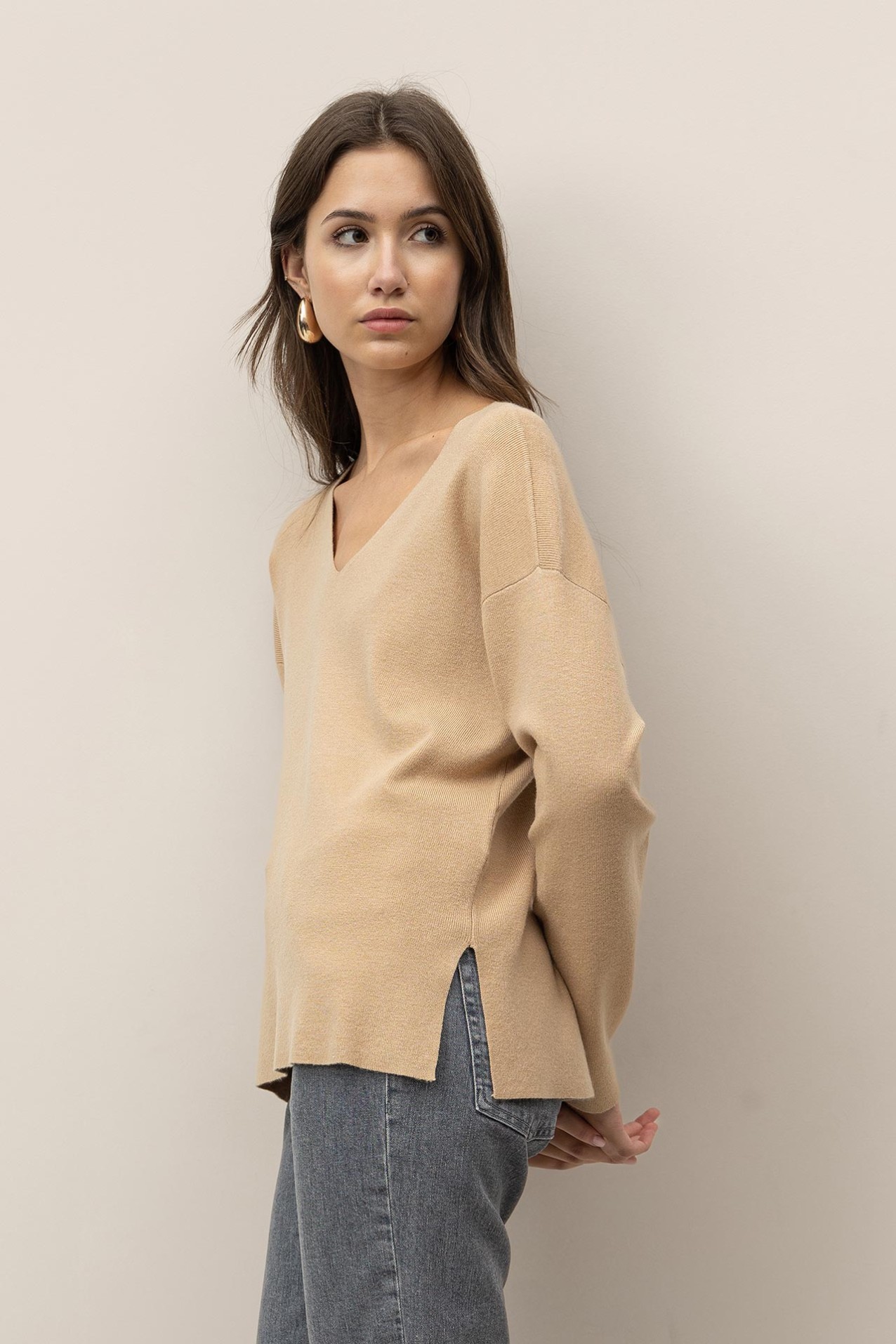 Camisola Relaxed Decote em V