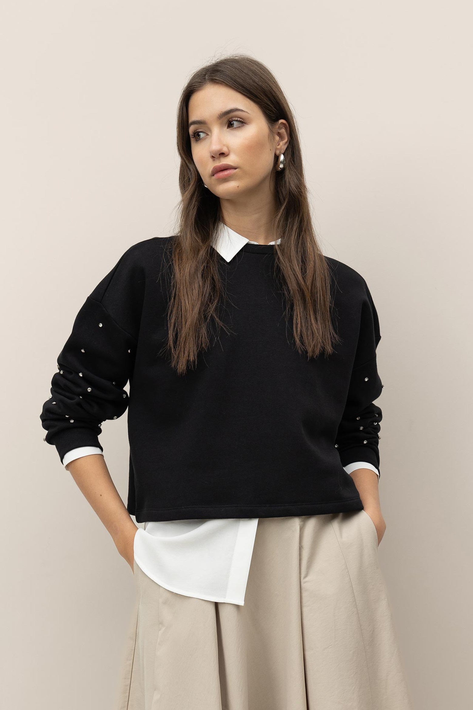 Sudadera Oversized con Aplicaciones