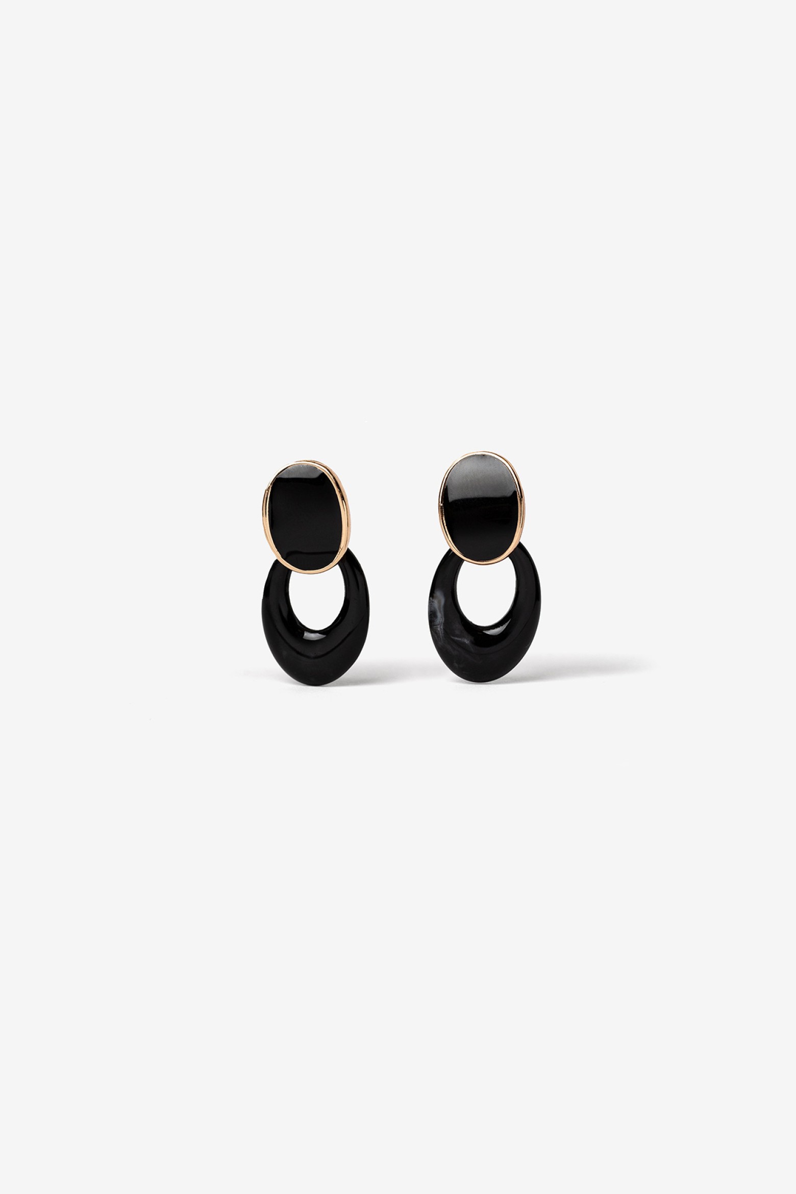 Enamel Earrings with Acrylic Pendant