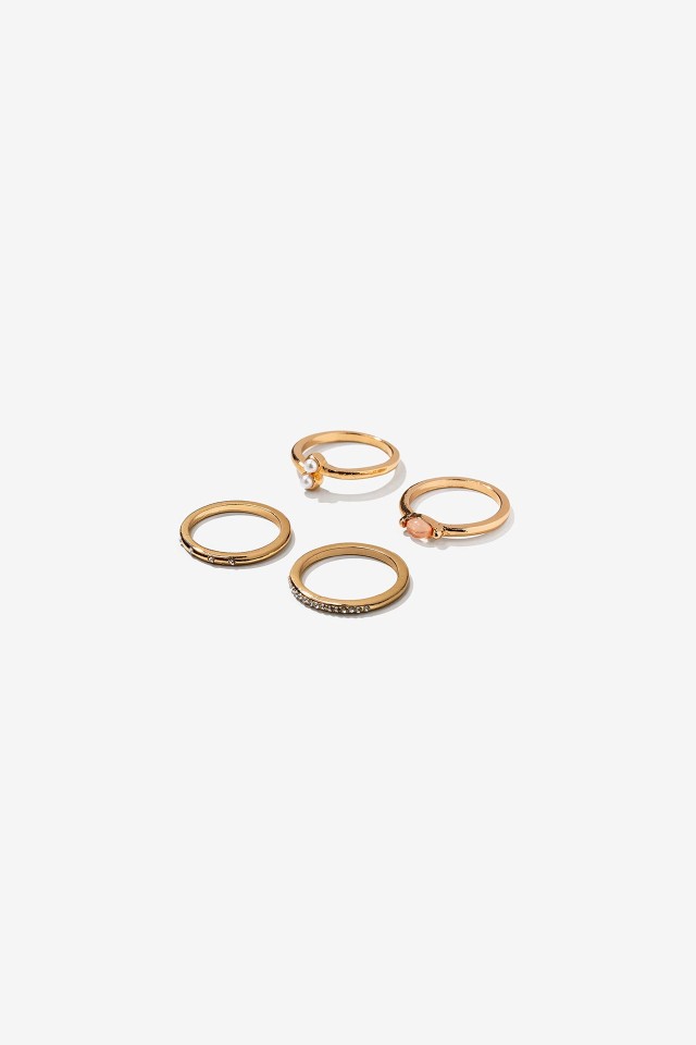 Pack de 4 Anillos con Piedras