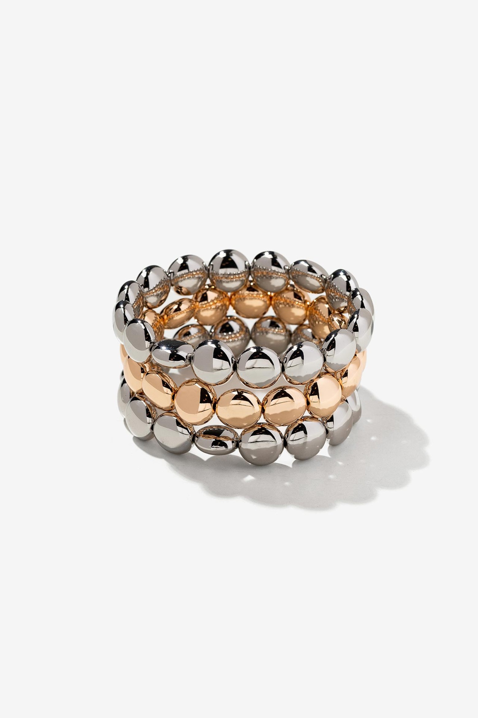 Pack 3 Pulseiras Missangas Metlicas