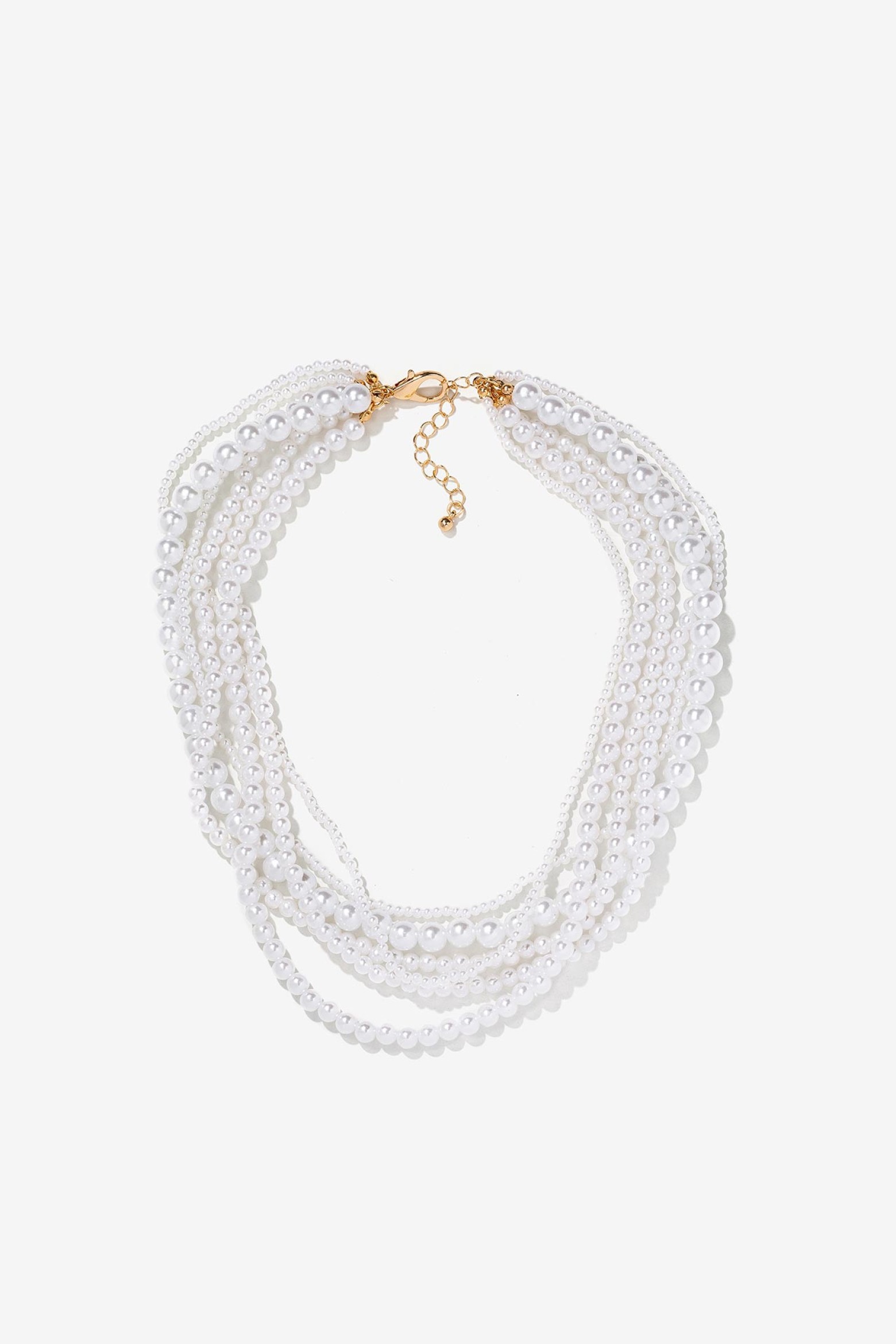 Collar Maxi con Hilos Efecto Perla