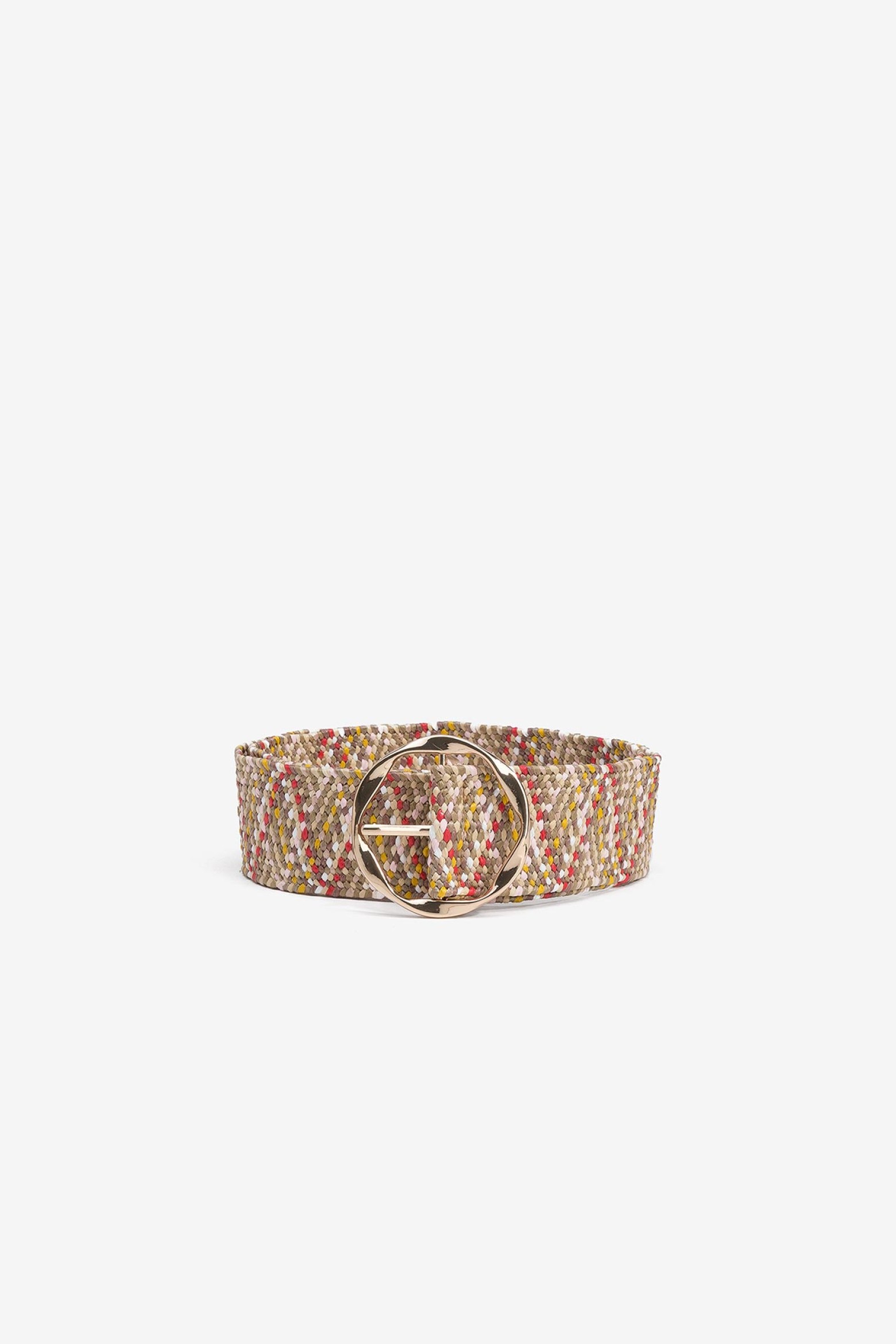 Multicolored Straw Effect Belt