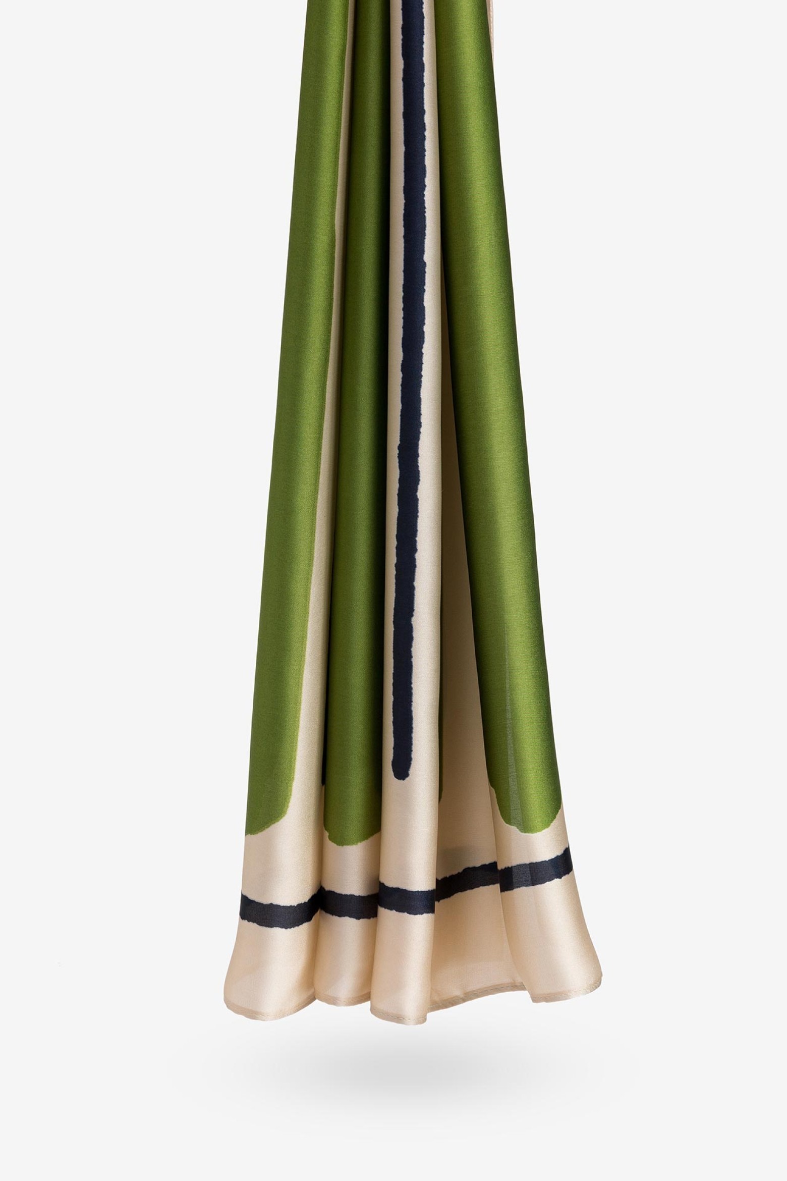 Satin Scarf with Striped Print