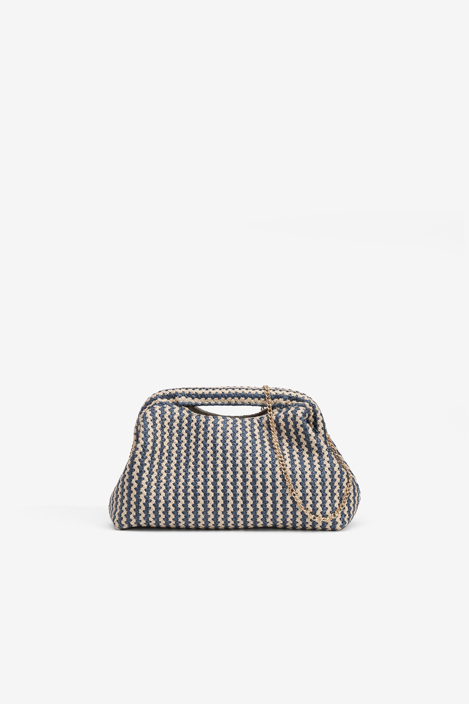 Bicolor Straw Effect Clutch