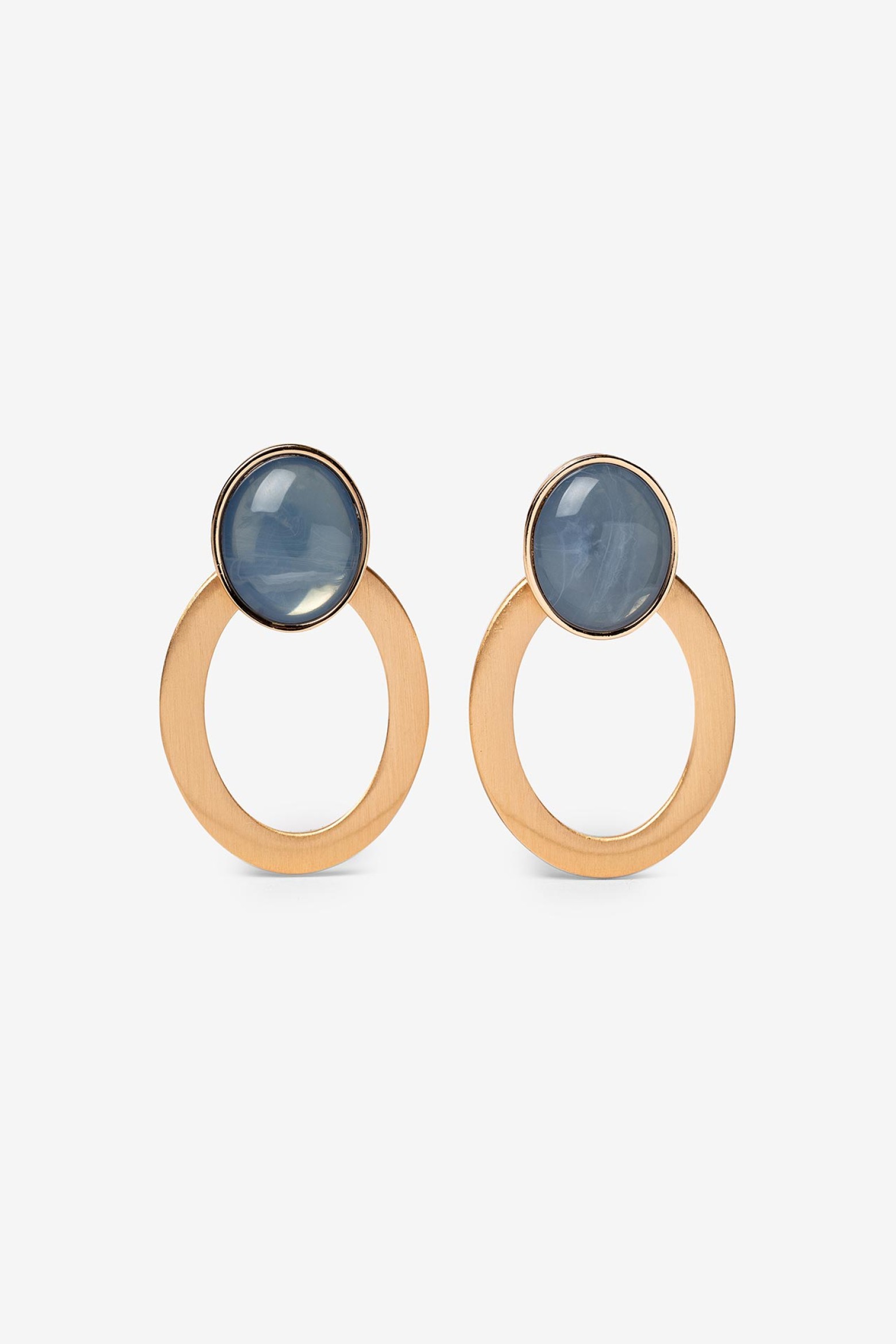 Metallic Oval Dangle Earrings