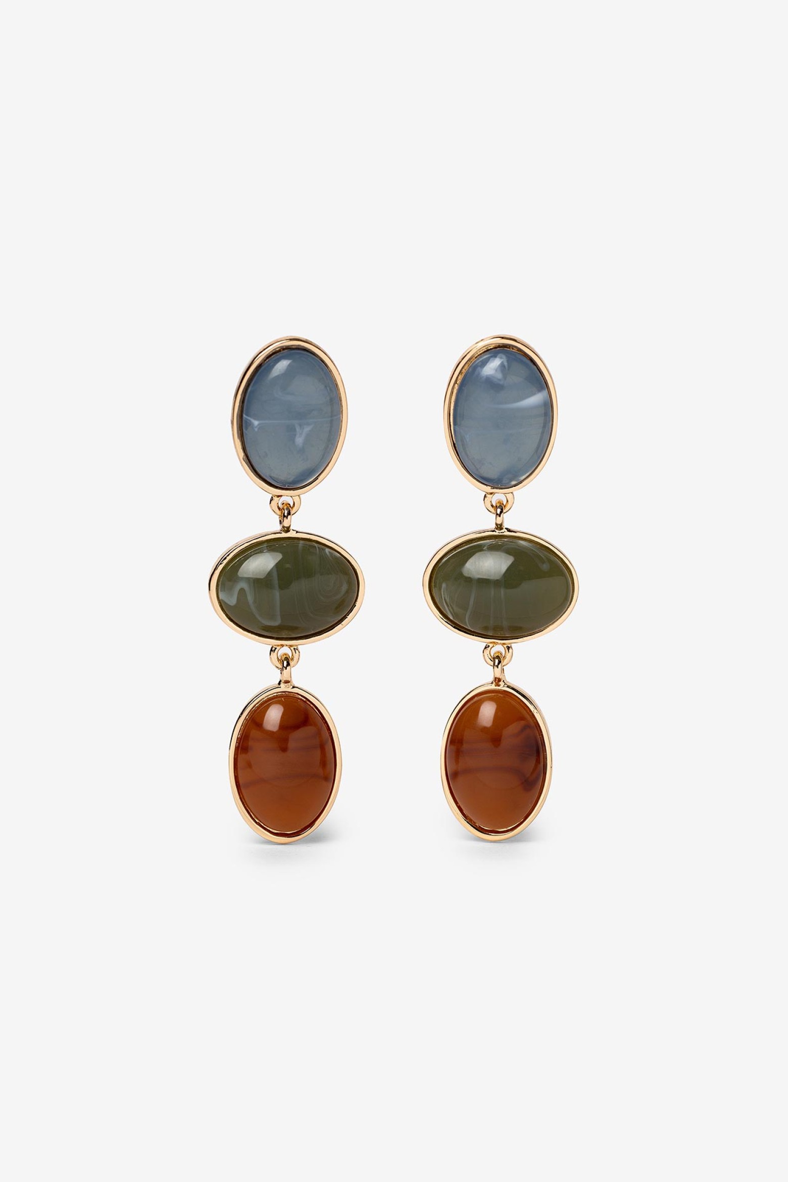 Tricolor Pendant Earrings