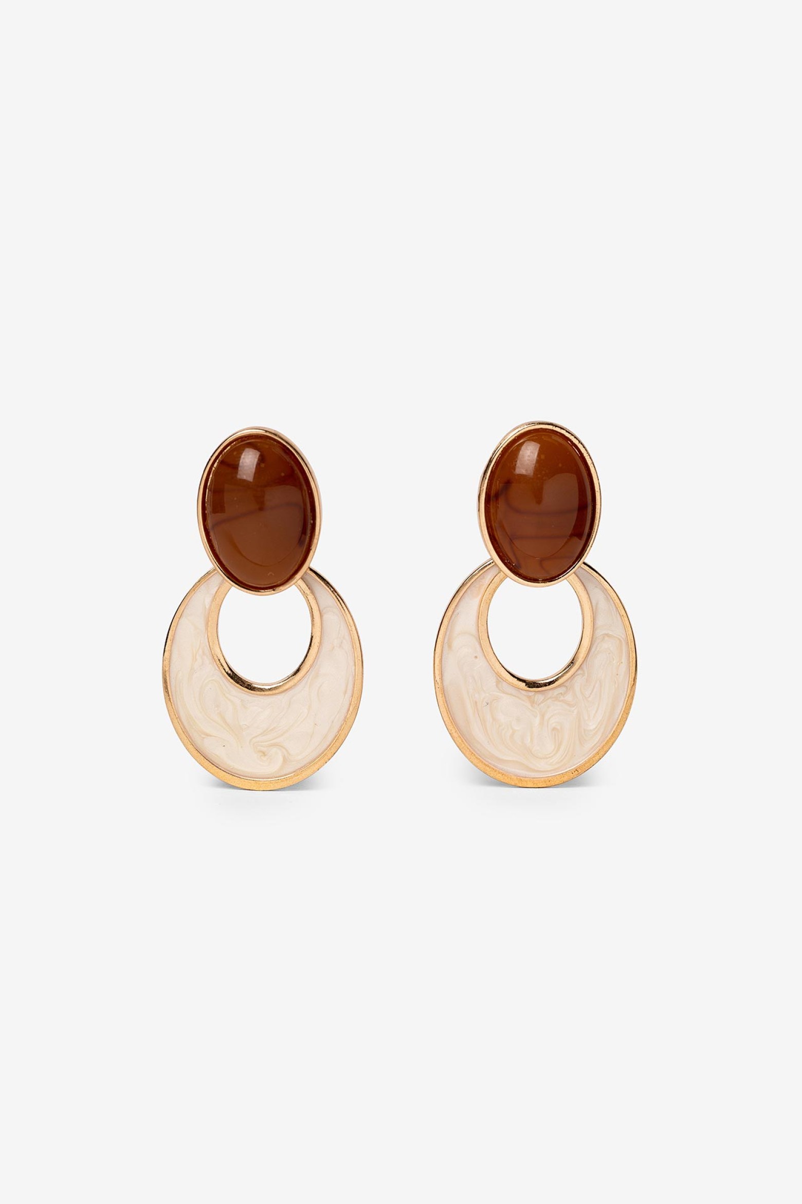 Acrylic Earrings with Enamel Pendant
