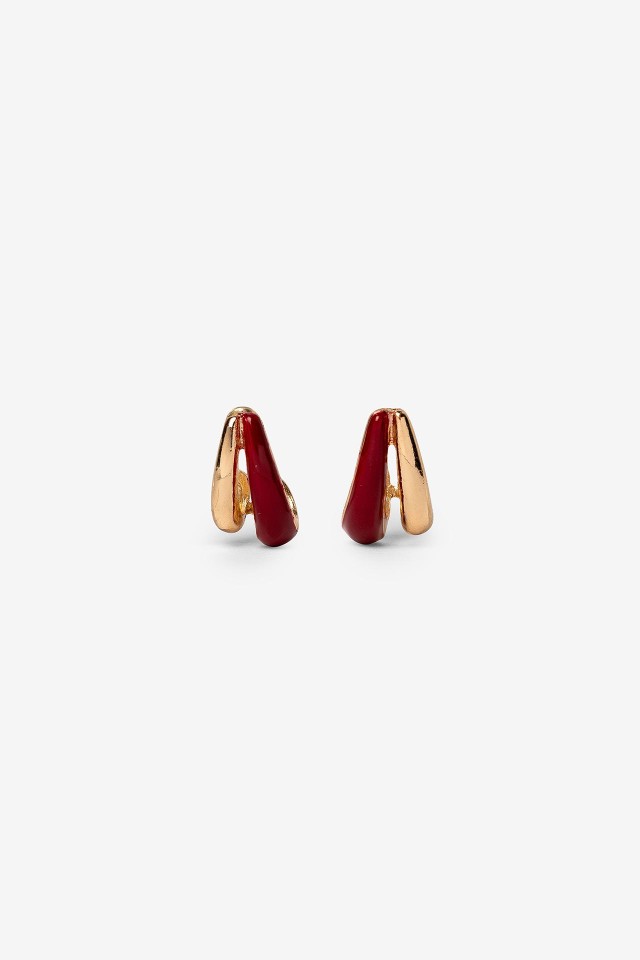 Brincos Esmaltados Curvos