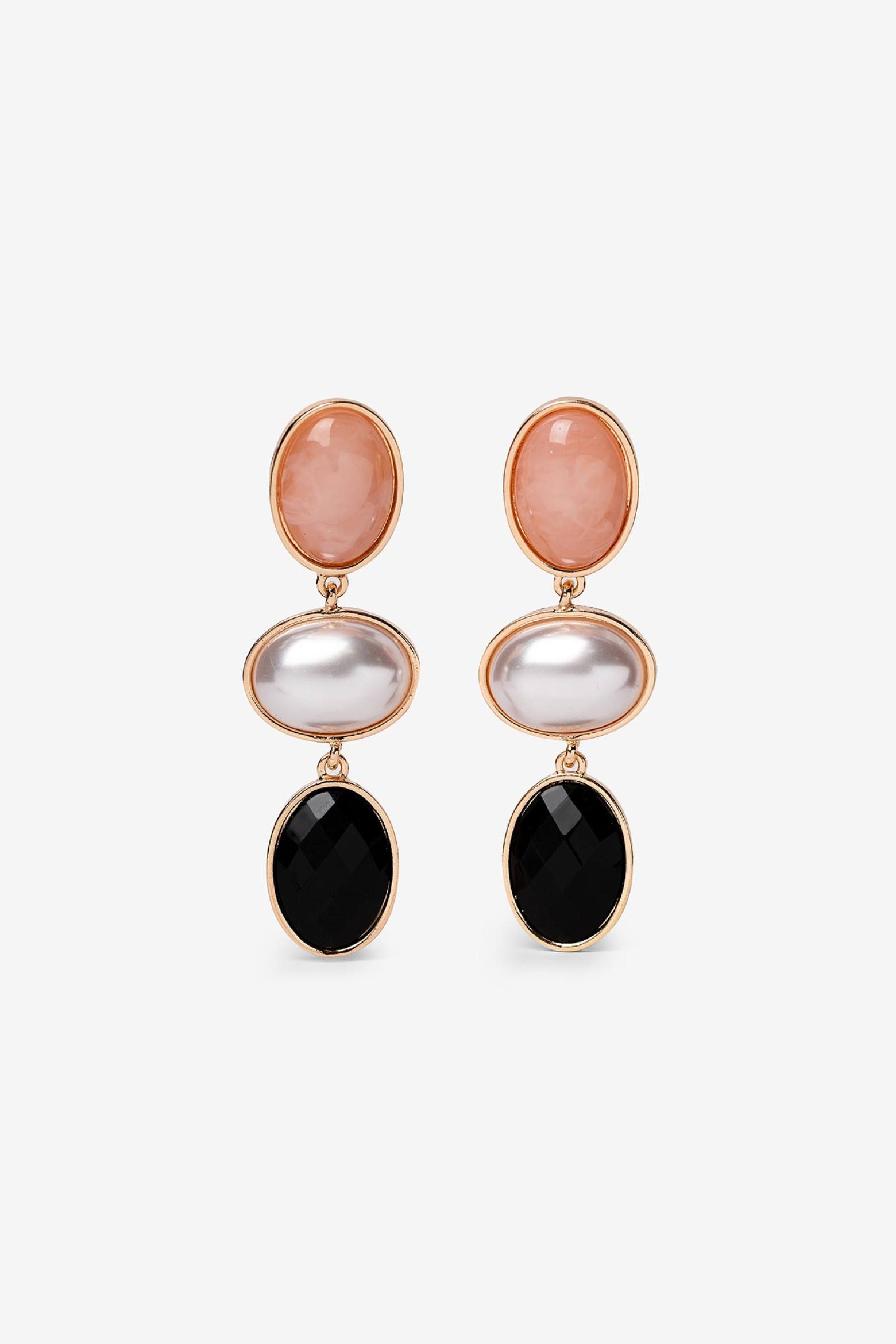 Long Earrings with Tricolor Pendant