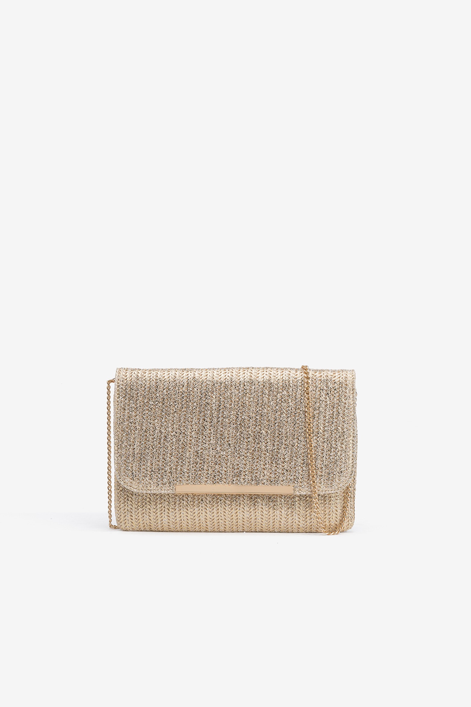 Clutch Efeito Palha com Pala