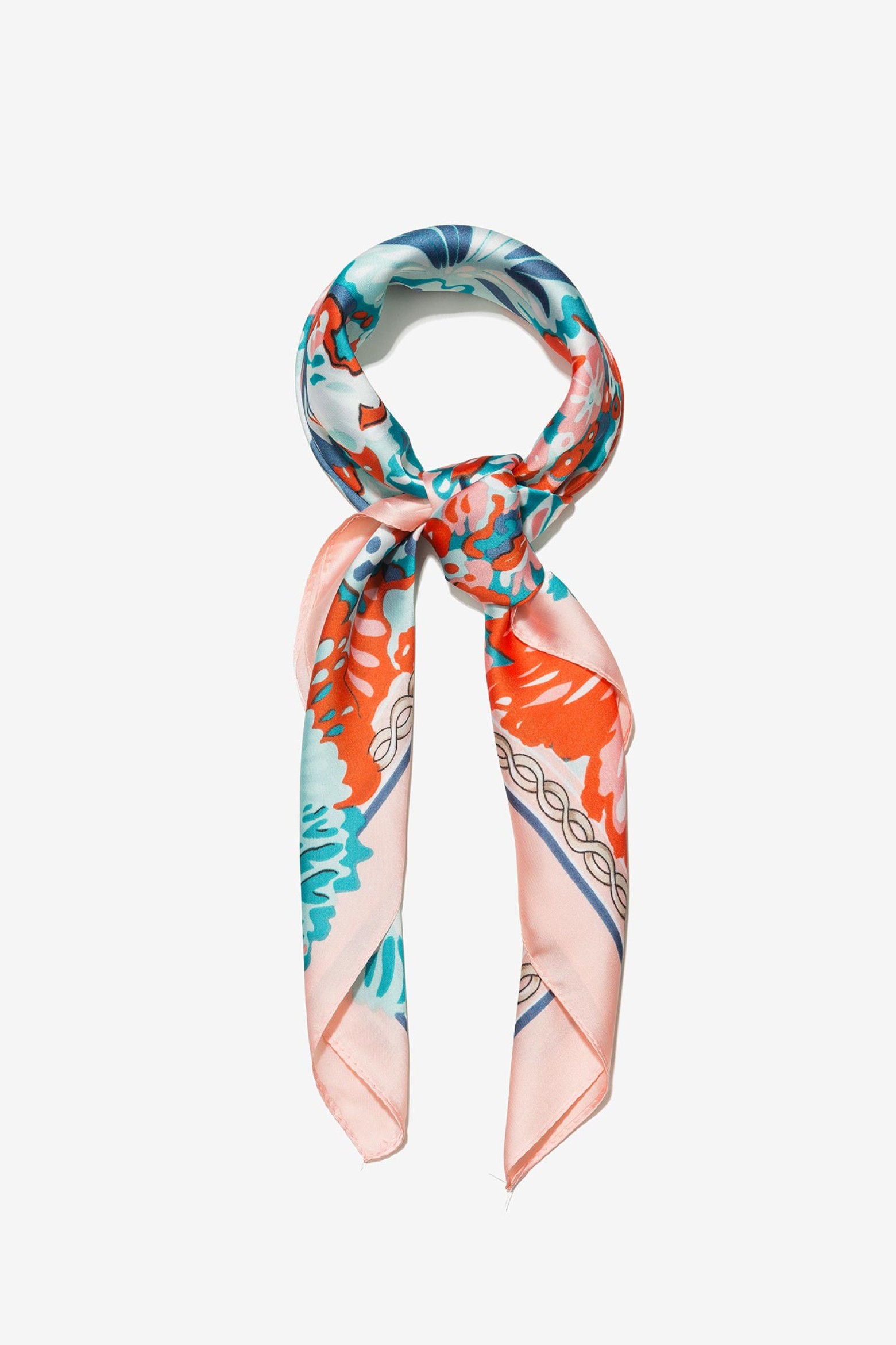 Floral Print Satin Bandana