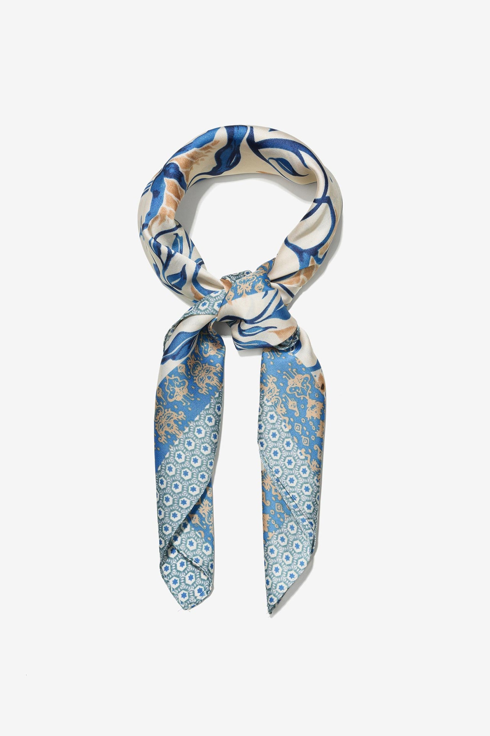 Floral Print Satin Bandana