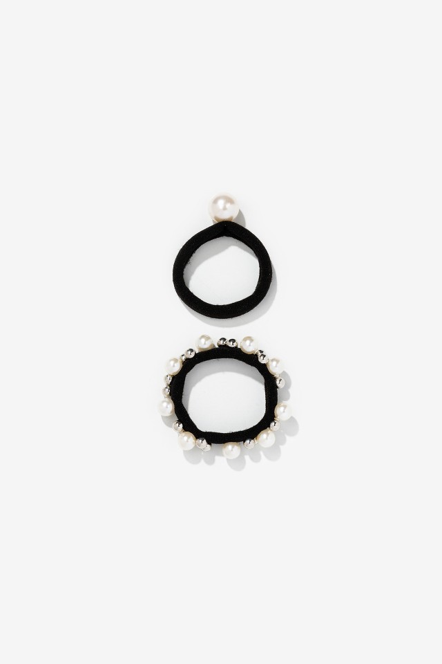 Pack of 2 Pearl Effect Hair Elastics