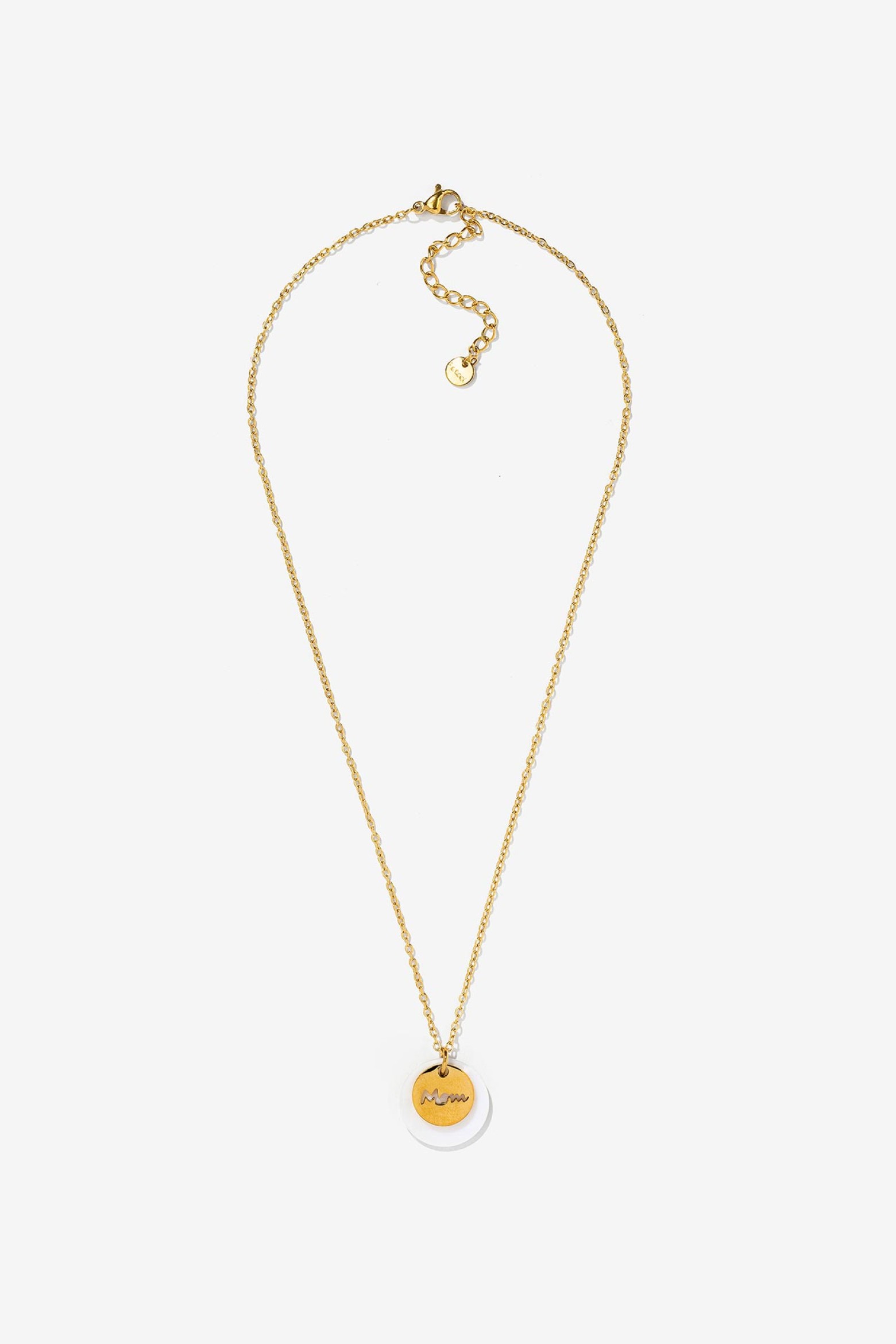 Steel Necklace with Mother-of-Pearl