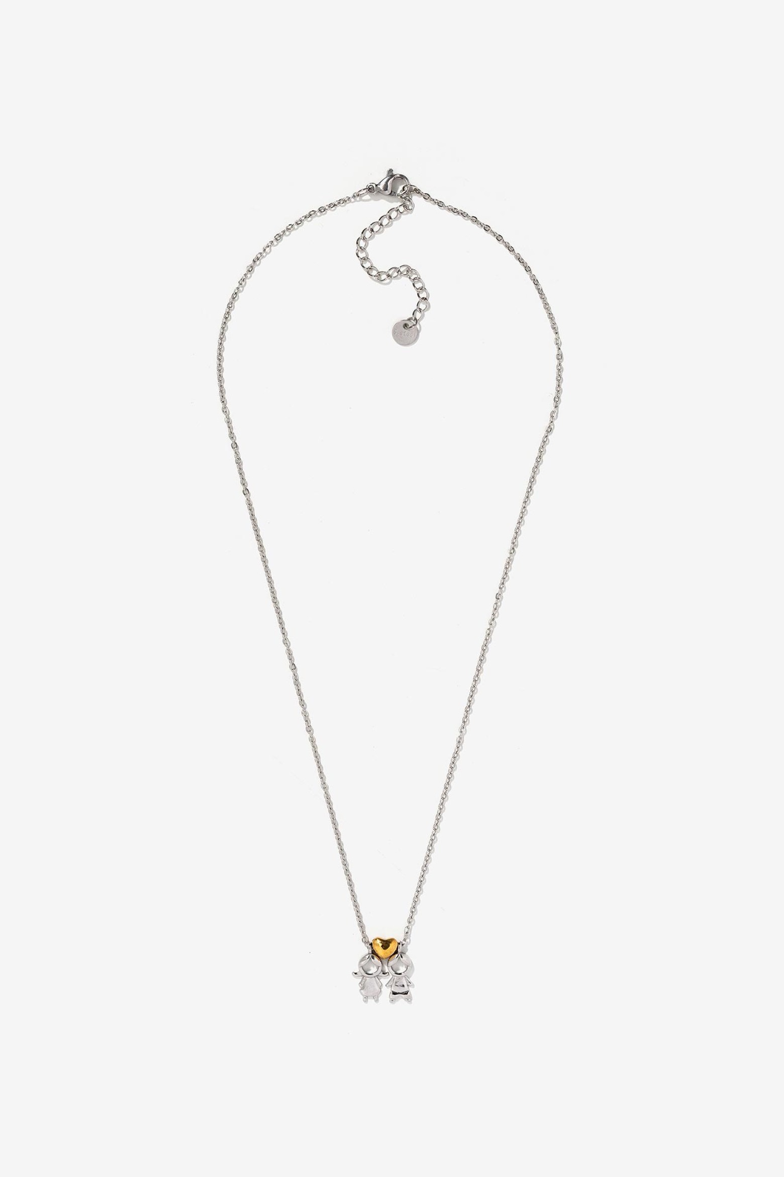 Steel Necklace with Girl and Boy