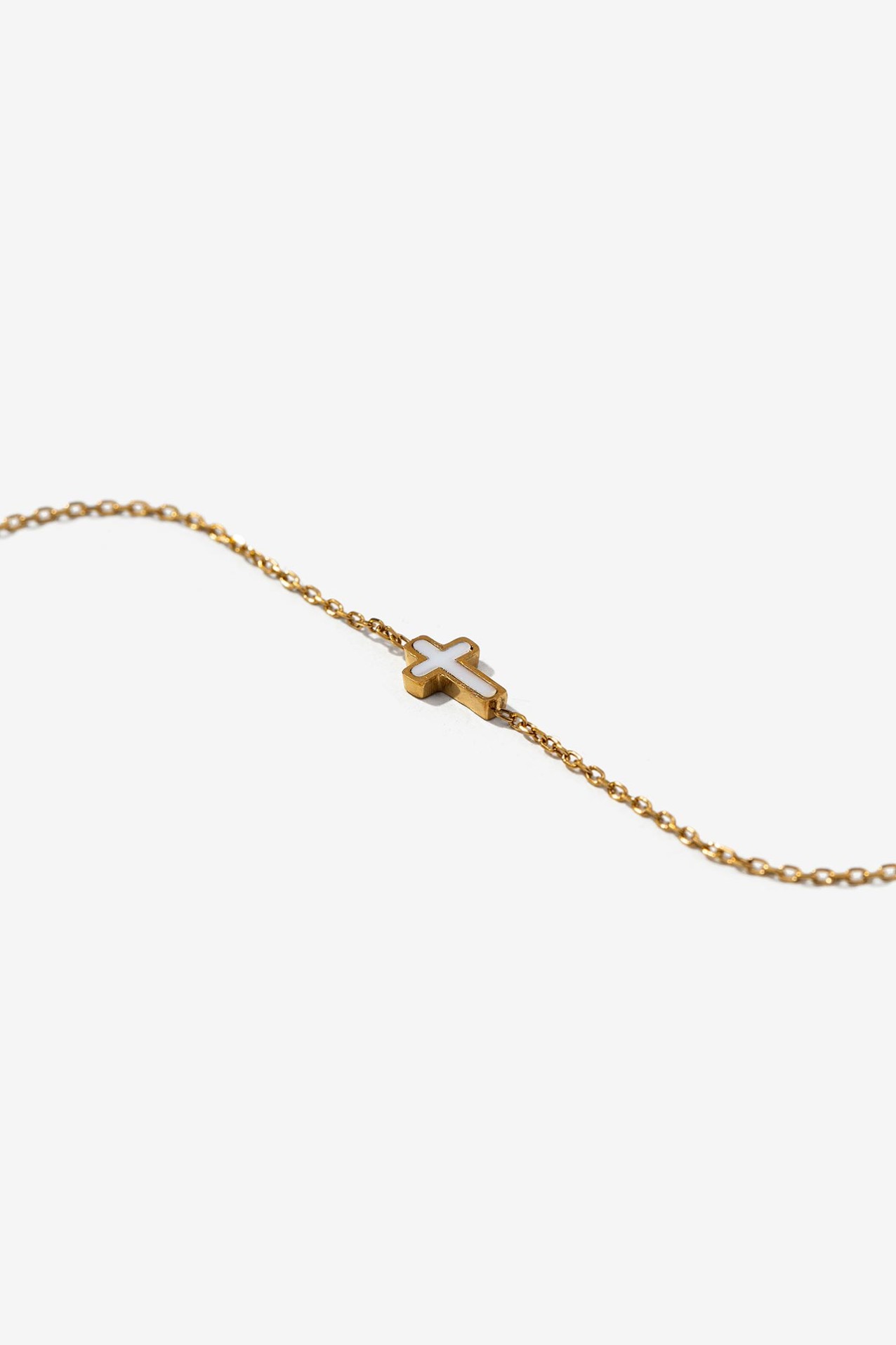 Pulseira de Ao com Cruz