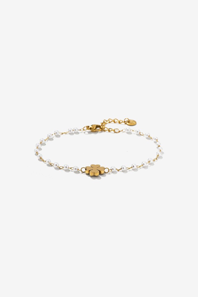 Steel Bracelet with Clover