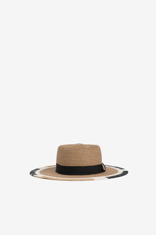 Sombrero de Ala Ancha Efecto Mimbre
