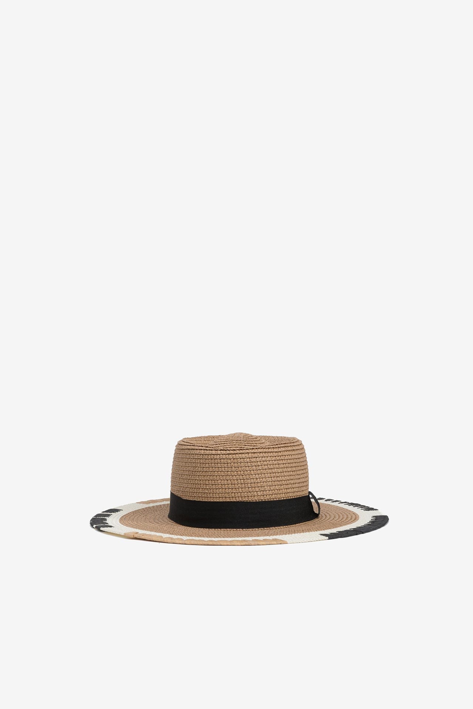 Wide-Brim Straw-Effect Hat