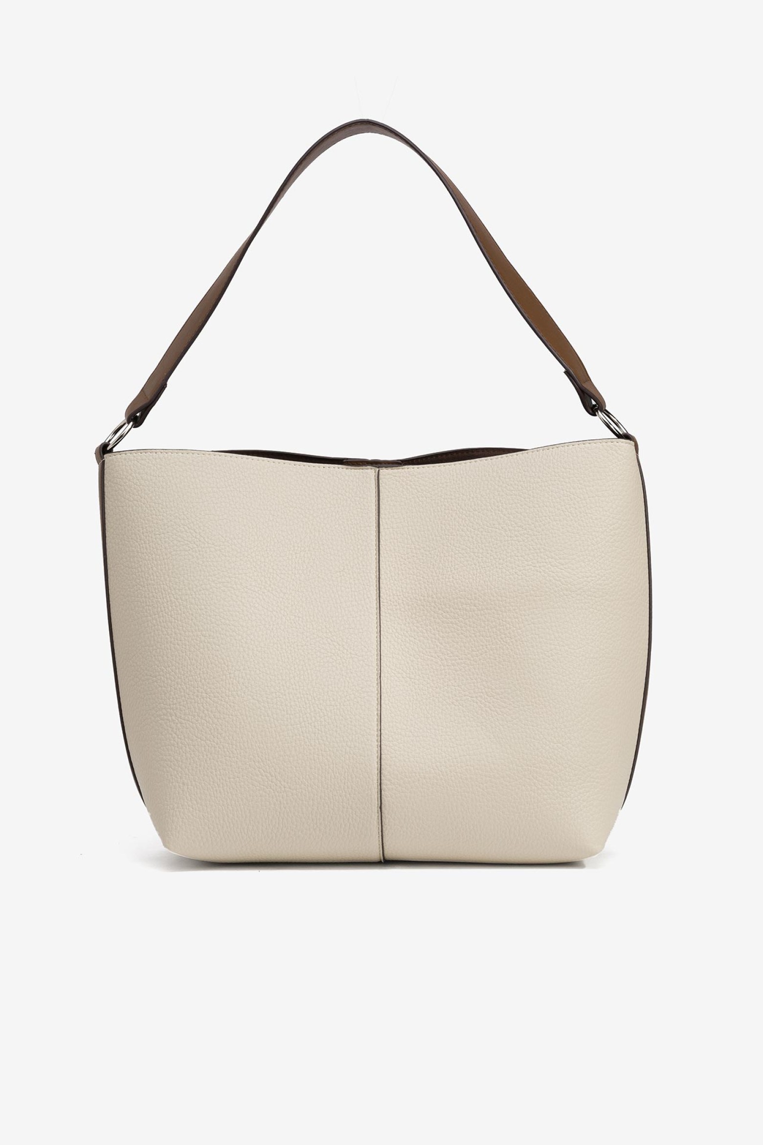 Bicolor Faux Leather Shoulder Bag