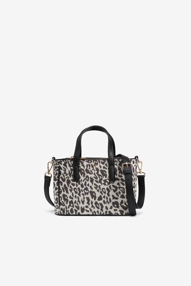 Bolsa City con Bordado Leopardo