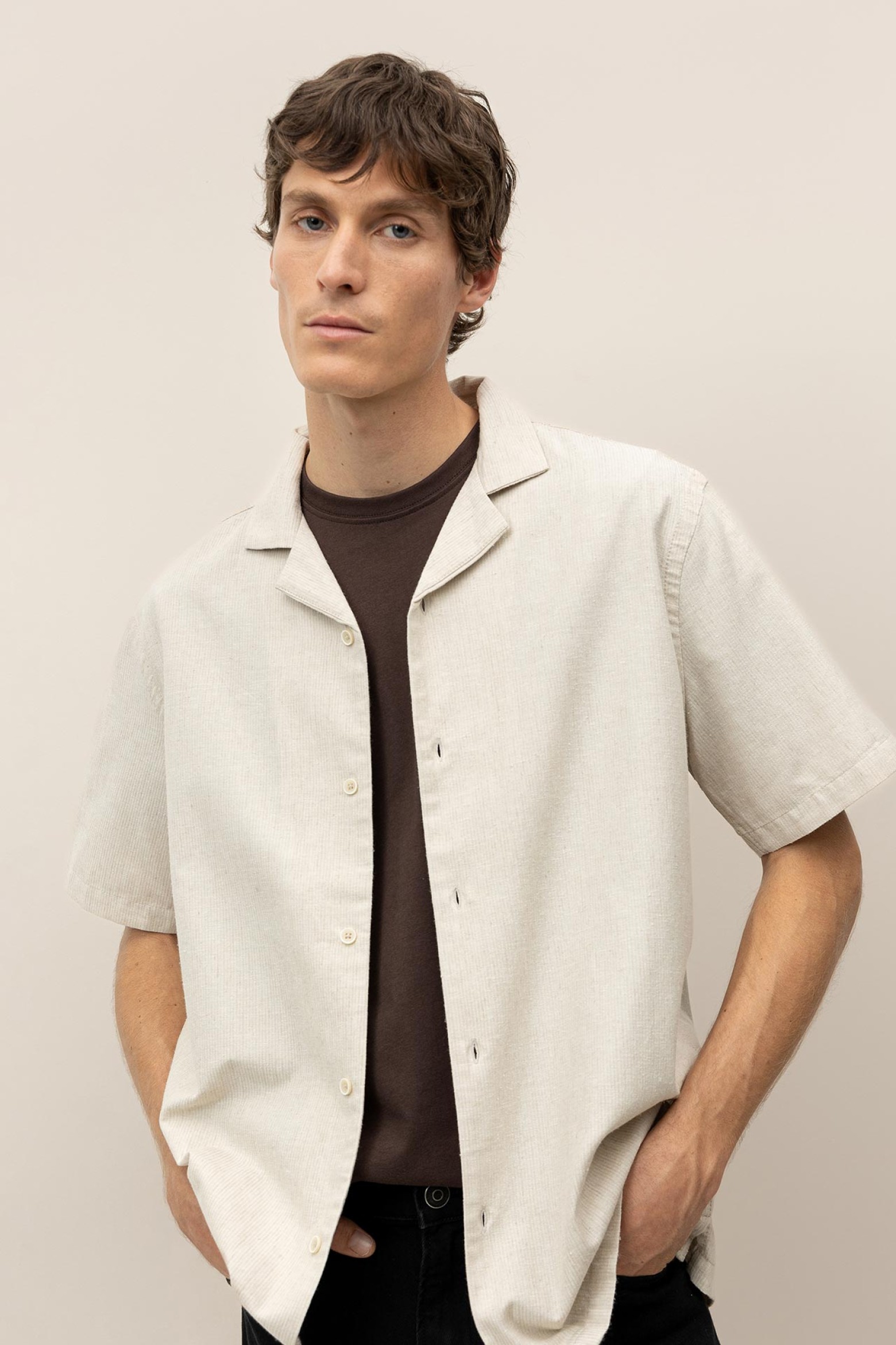 Camisas S/S Beige