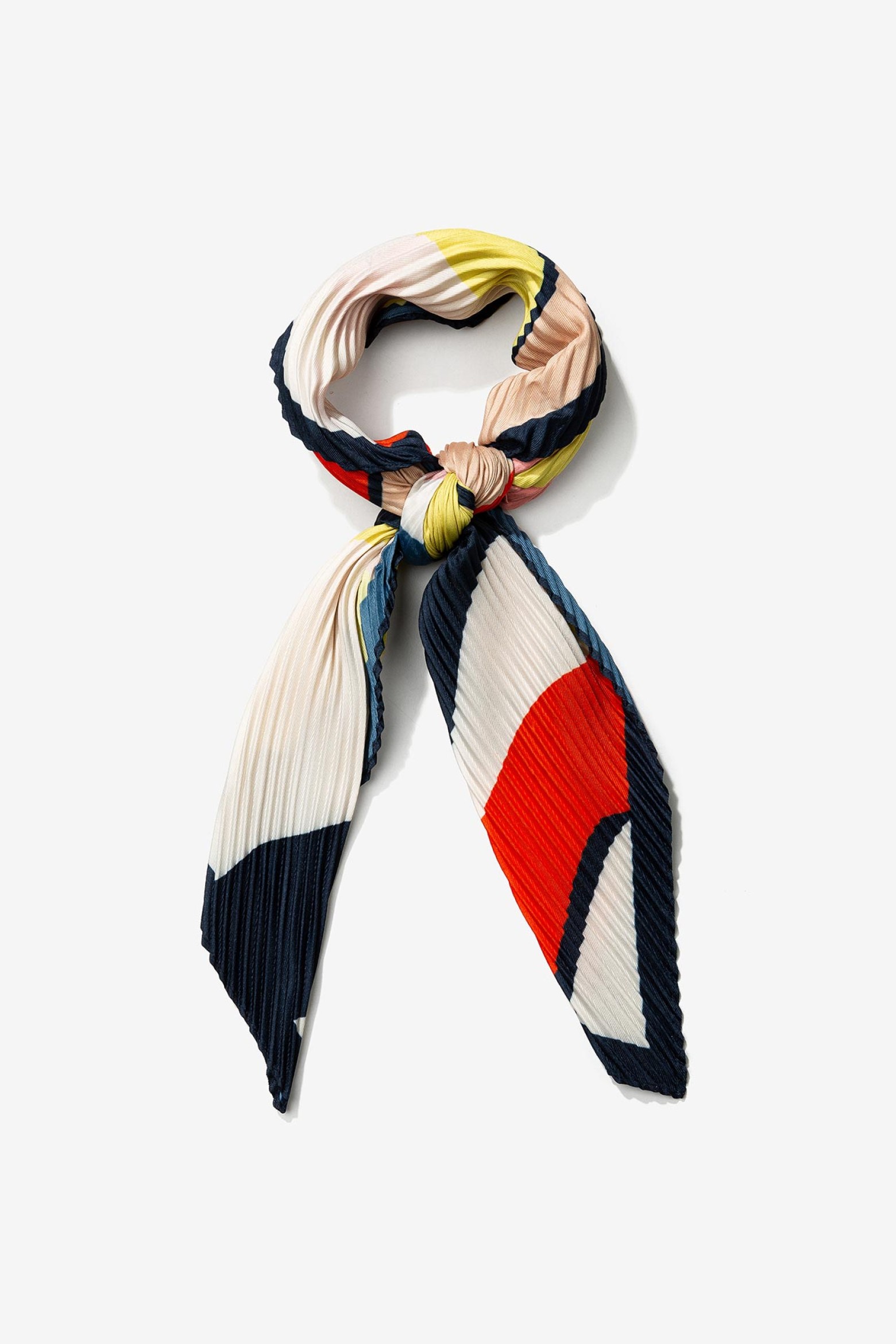 Pleated Abstract Print Bandana