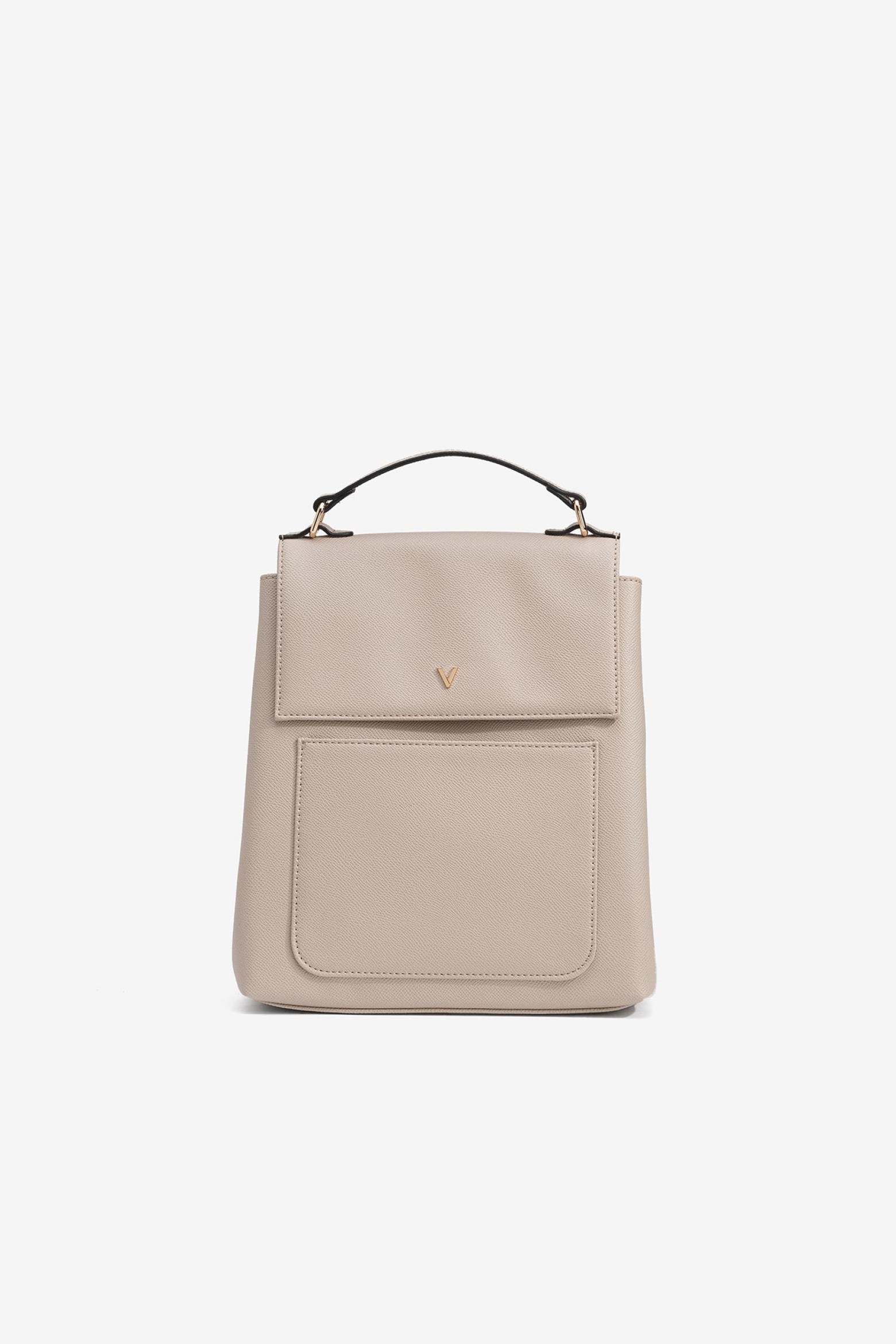 Mochila Efecto Piel Con Solapa