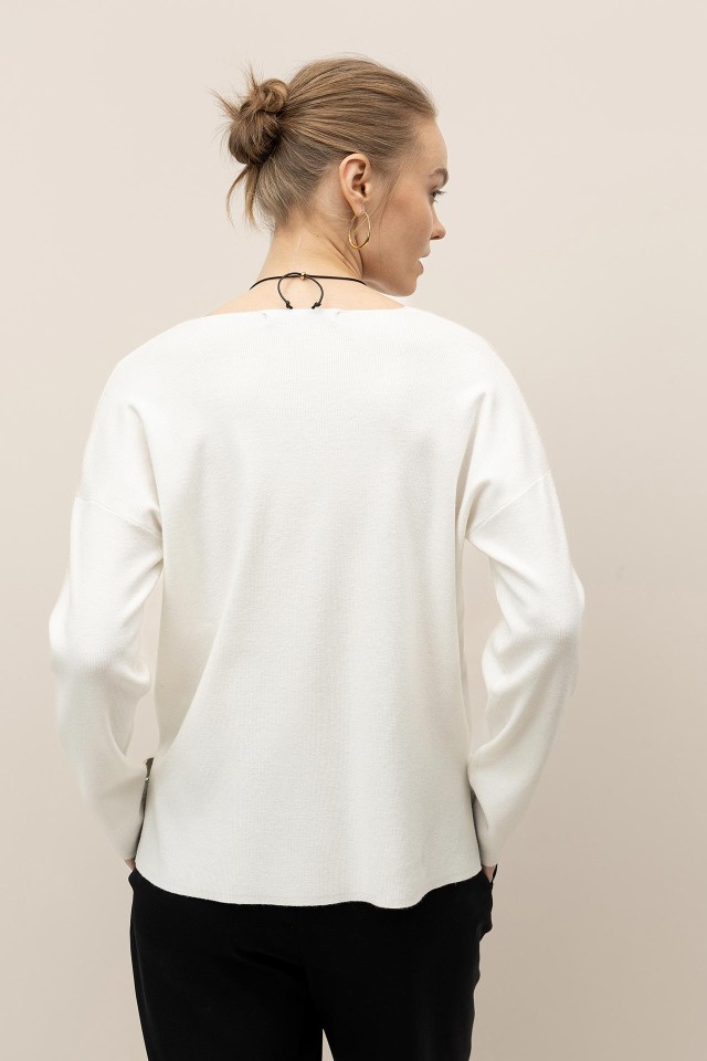 Relaxed Sweater with V-Neck Relaxed Sweater with V-Neck