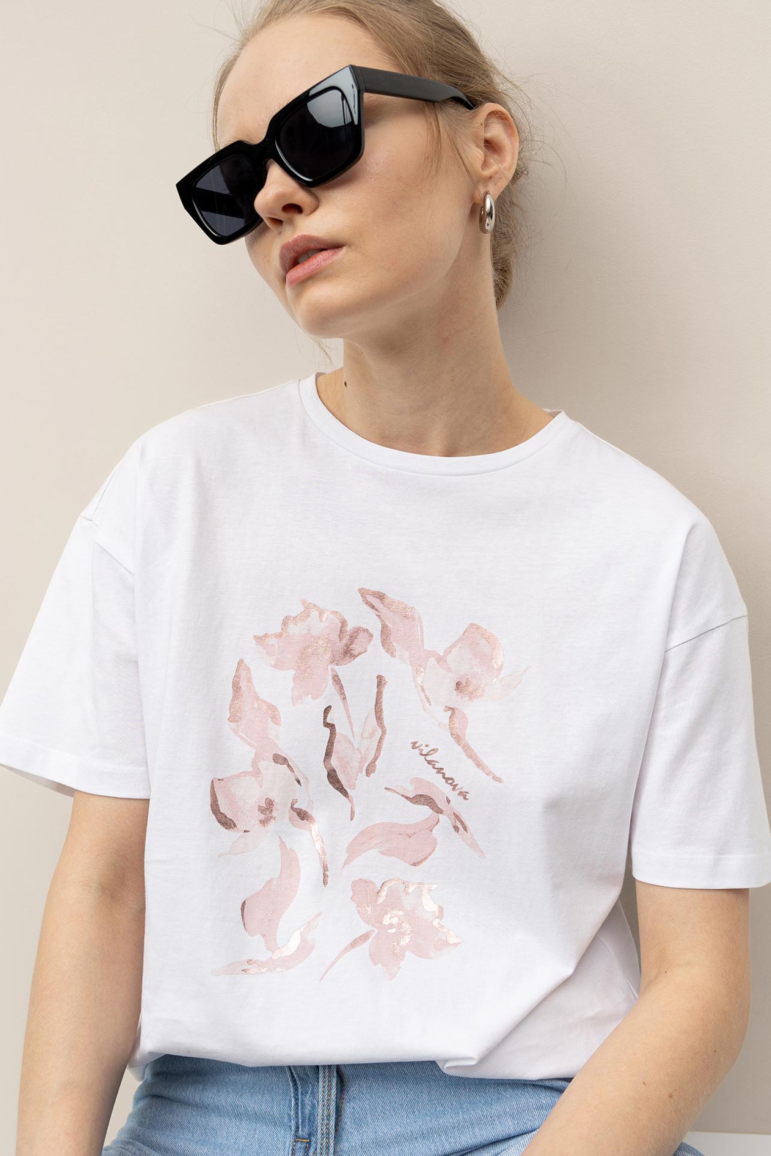 Floral Printed Cotton T-Shirt