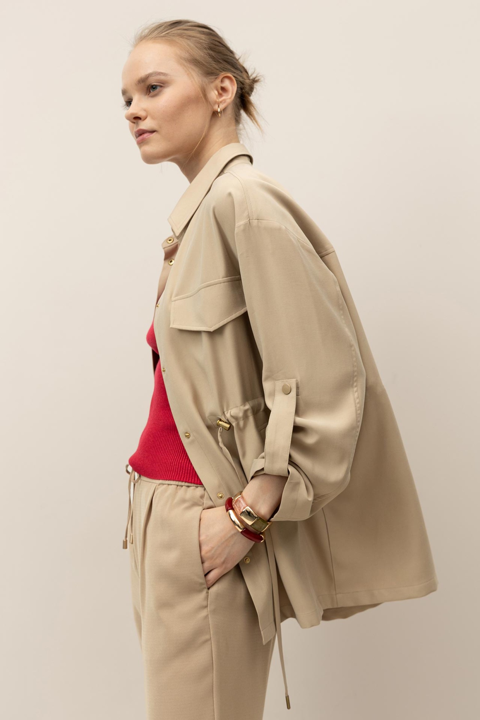 Adjustable Relaxed Fit Coat