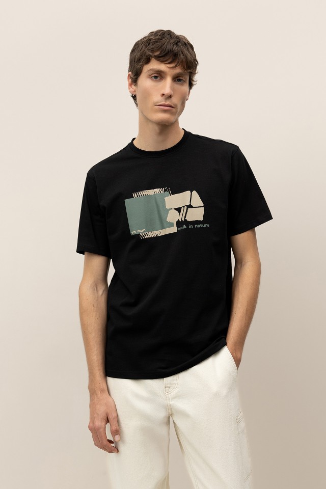 T-shirt de Algodo Estampada