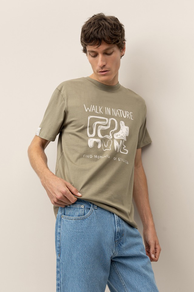 T-shirt de Algodo Estampada
