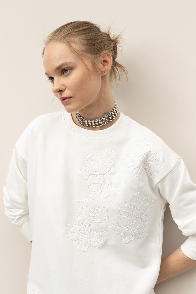 Embroidered Relaxed Sweatshirt Embroidered Relaxed Sweatshirt
