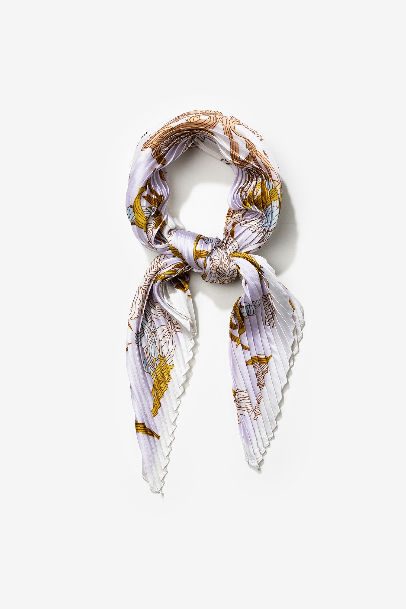 Pleated Floral Print Bandana