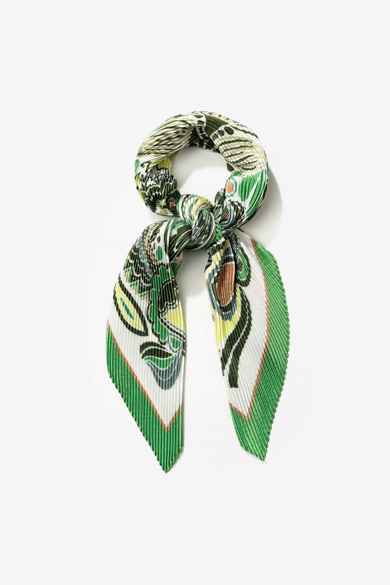 Pleated Paisley Printed Scarf