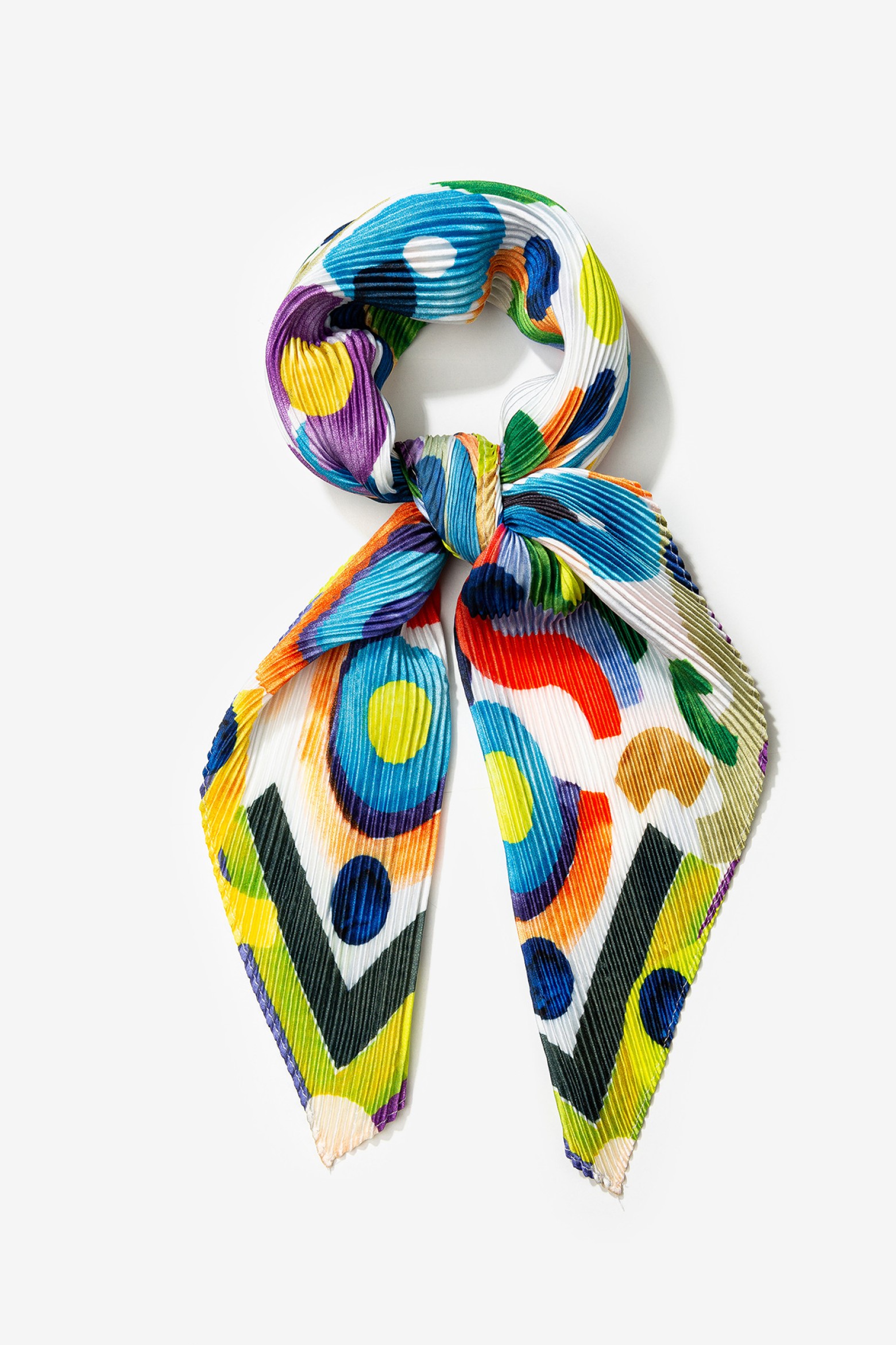 Pleated Abstract Printed Bandana