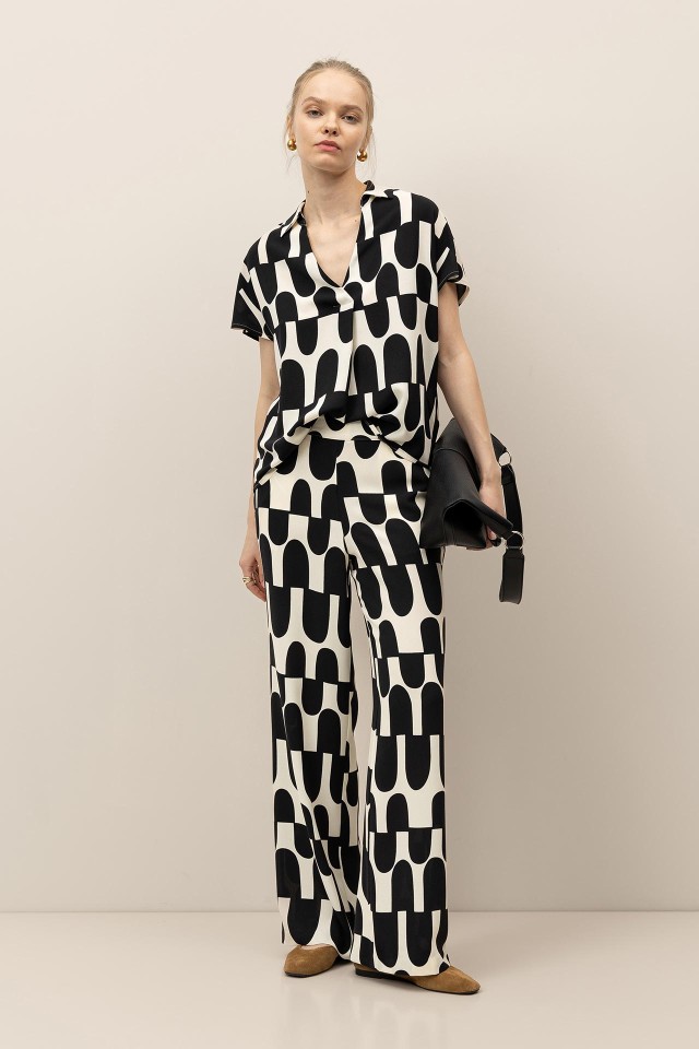 Printed Wide Leg Pants