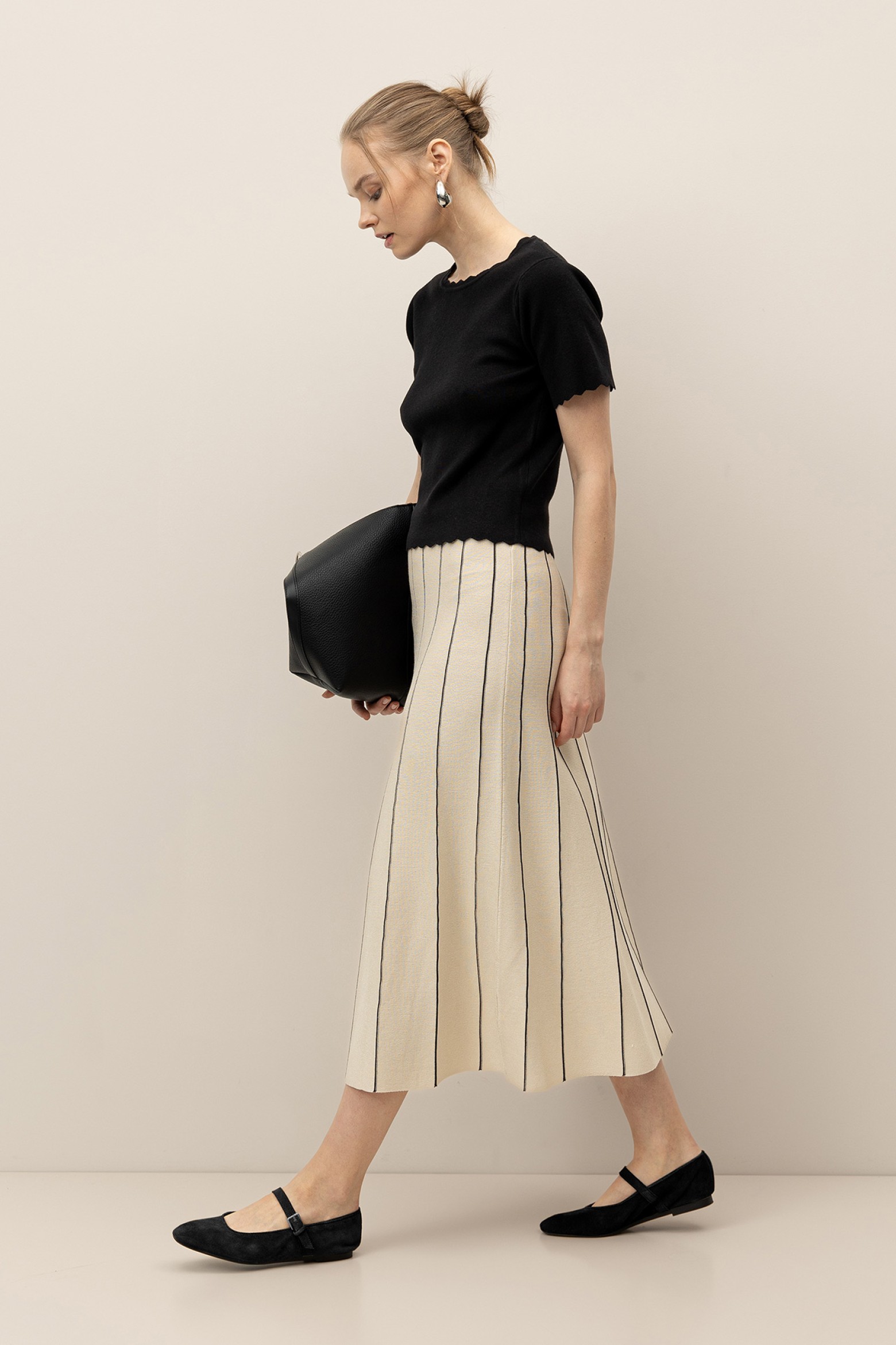 Striped Midi Skirt