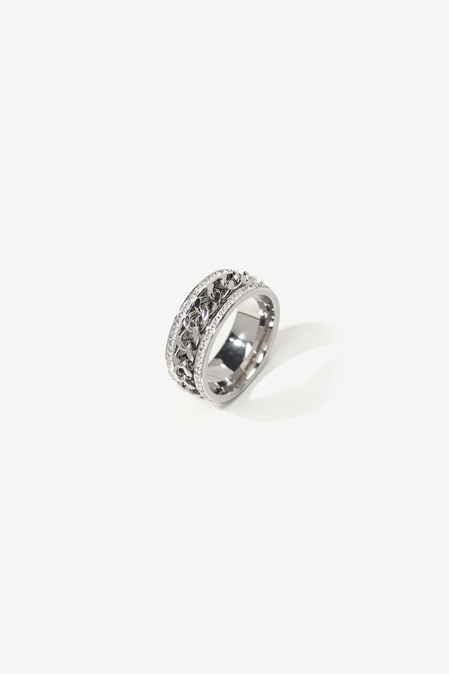 Anillo de Acero Inoxidable con Cadena
