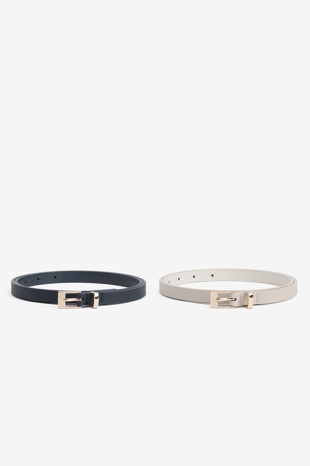 Pack of 2 Narrow Bicolor Belts