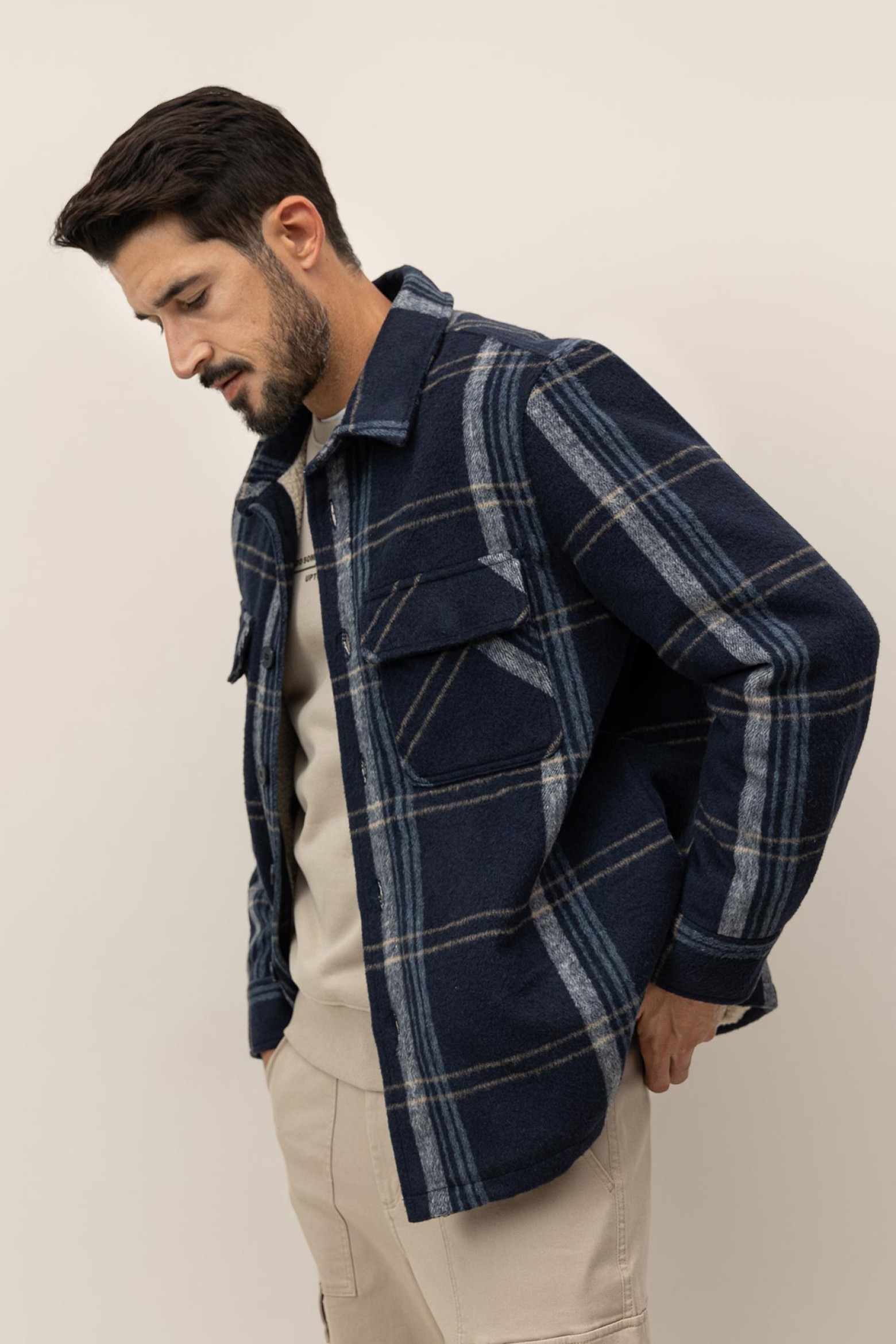 Casaco Oversized de Flanela Xadrez